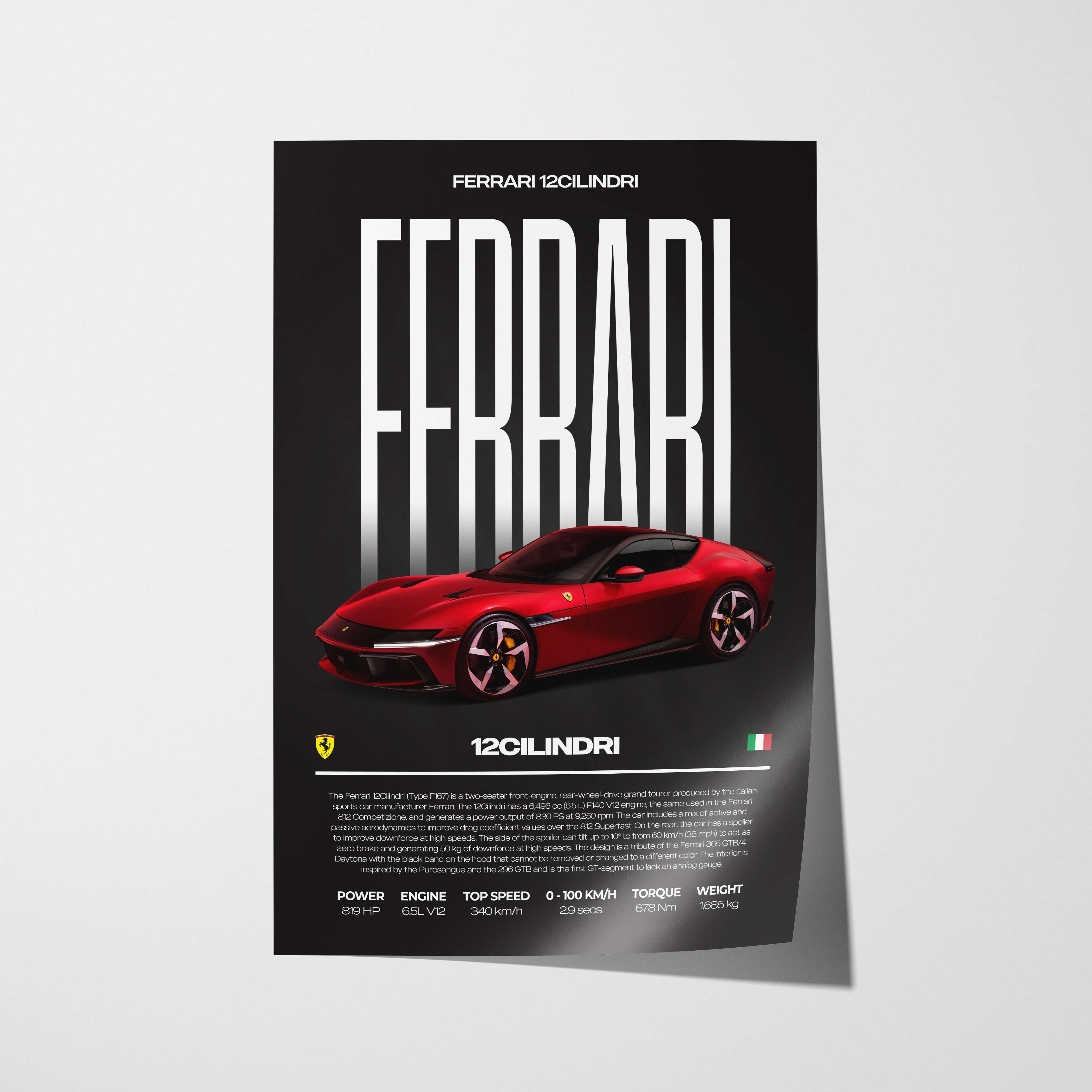 Ferrari 12Cilindri Poster