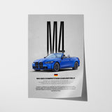 M4 Competition Convertible Car Poster