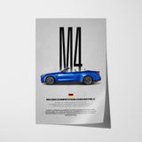 M4 Competition Convertible Car Poster