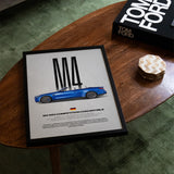 M4 Competition Convertible Car Poster