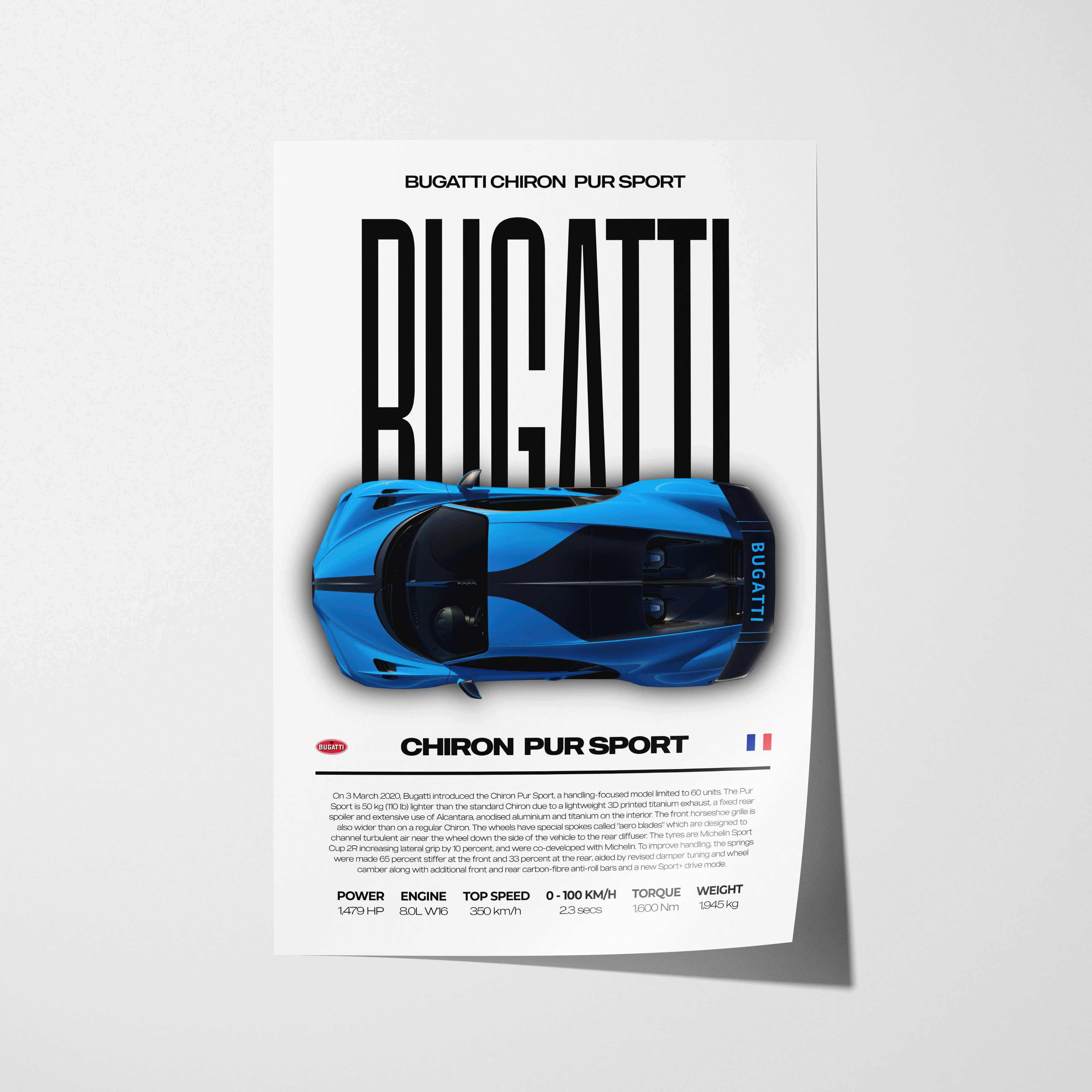 Bugatti Chiron Pur Sport Poster