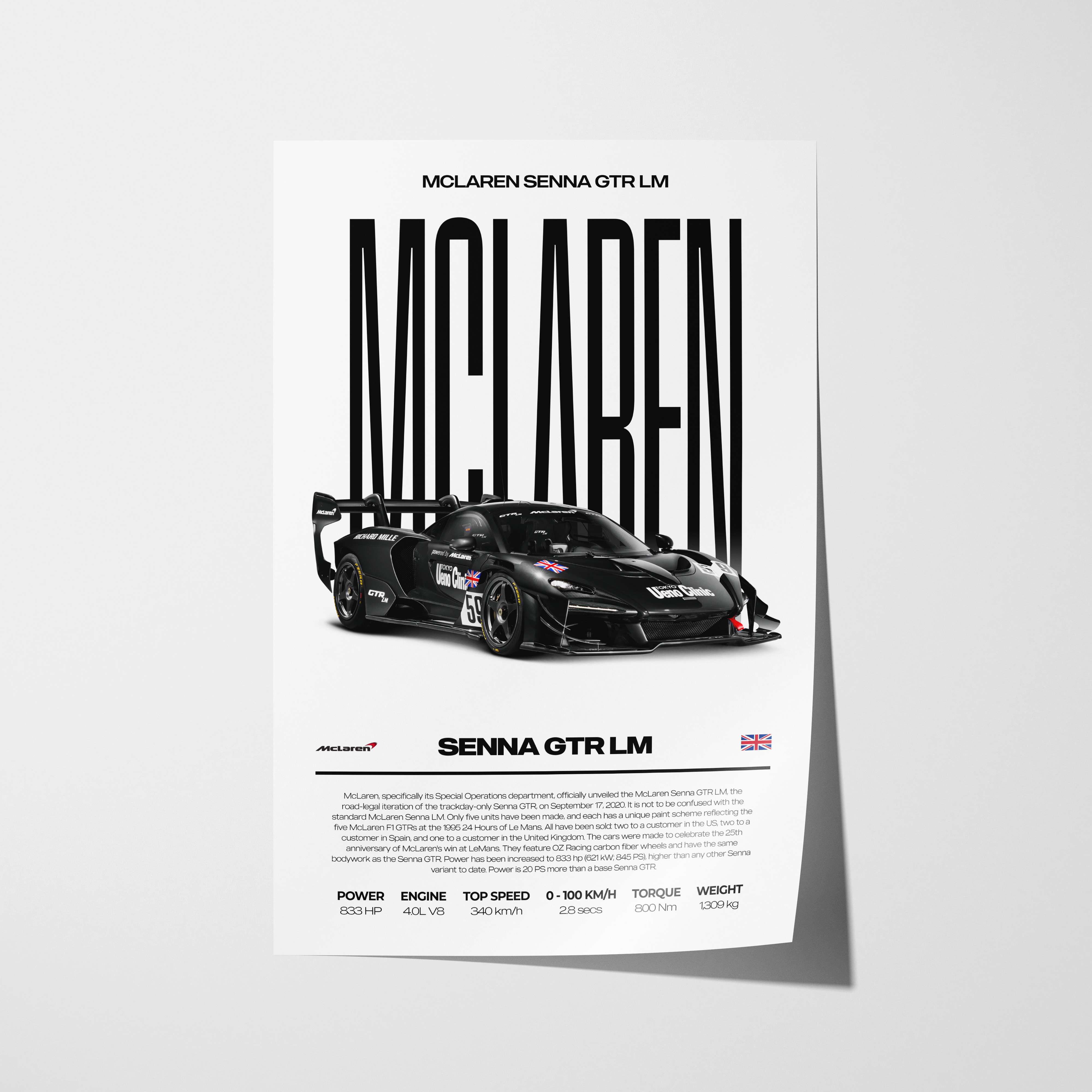 McLaren Senna GTR LM Poster