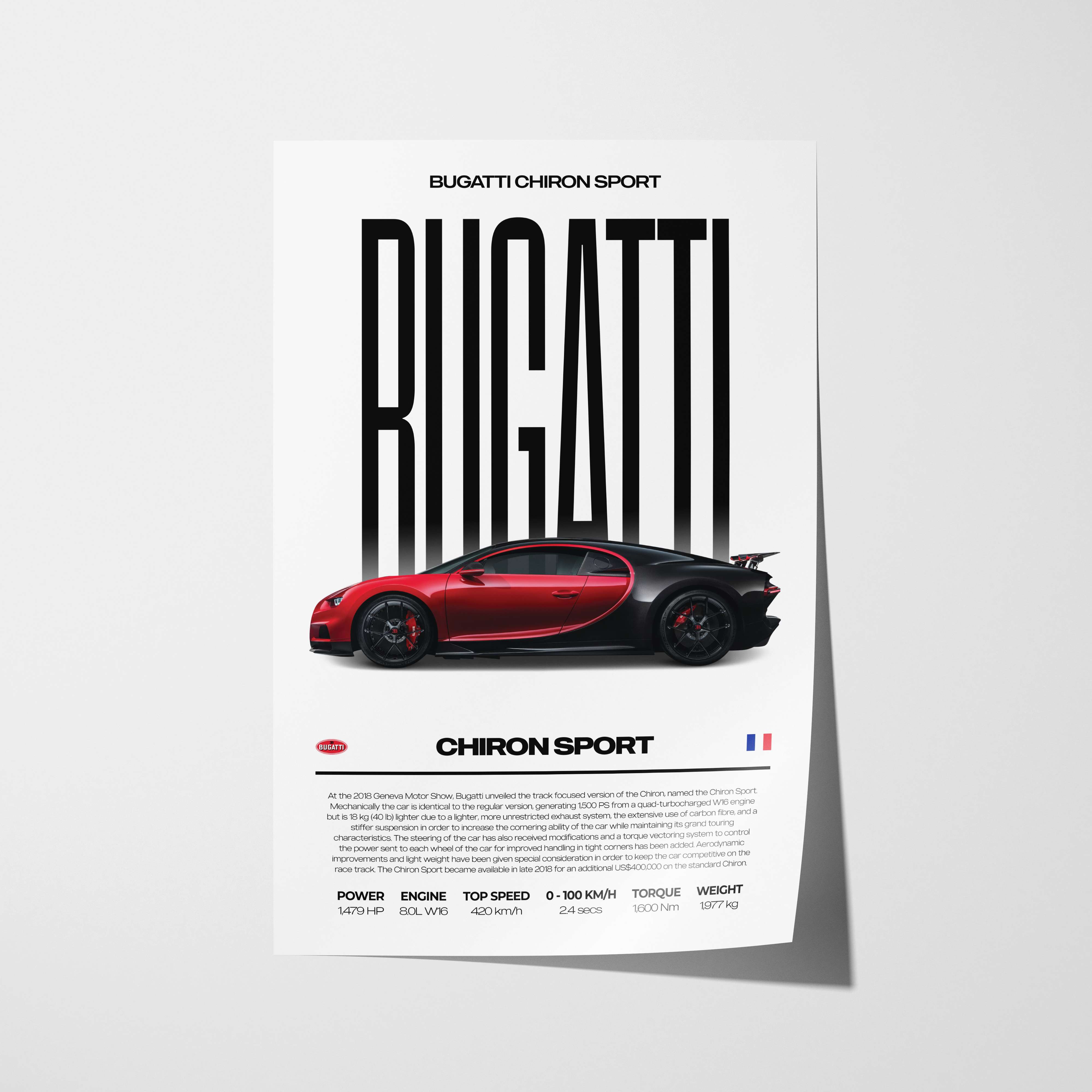 Bugatti Chiron Sport Poster