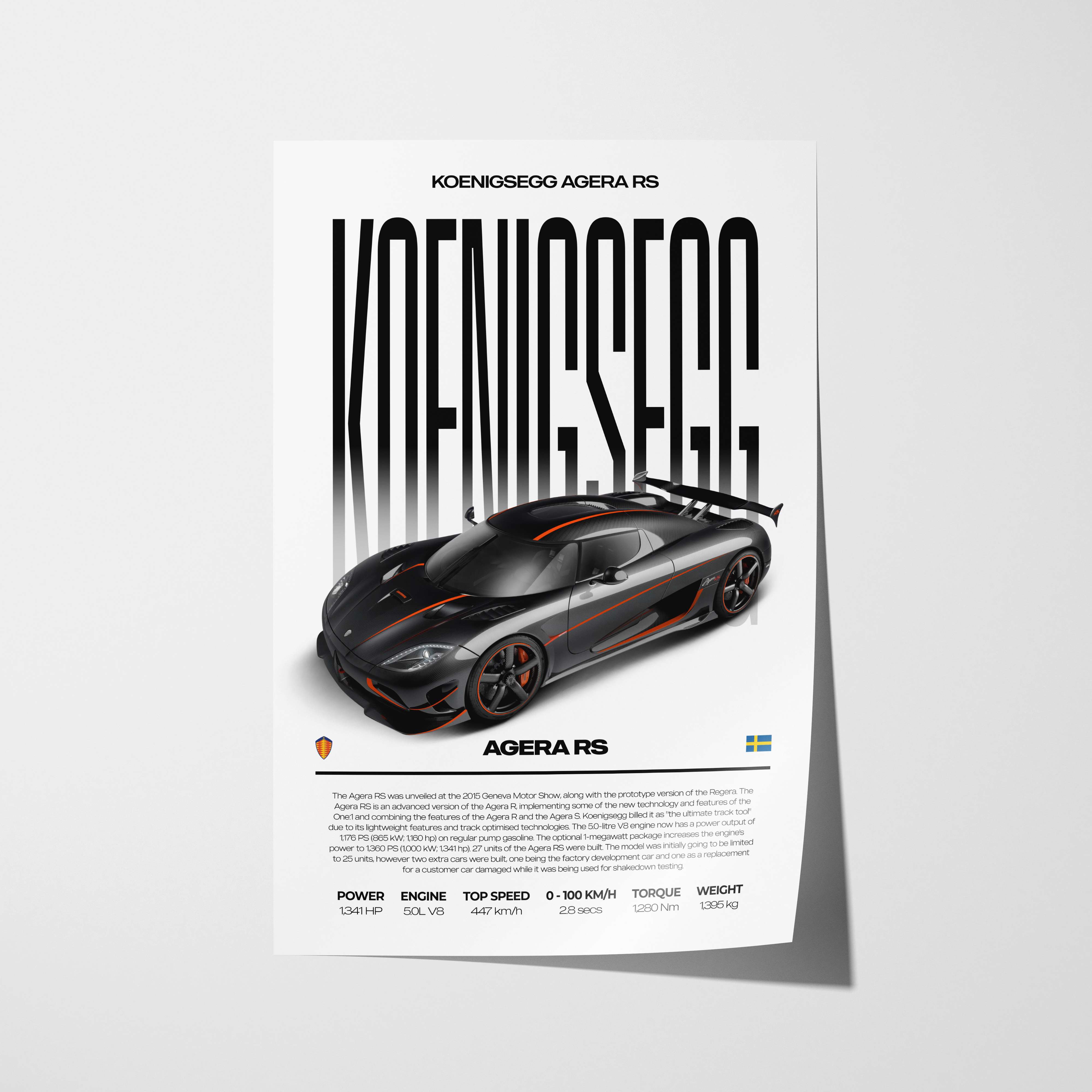 Koenigsegg Agera RS Poster