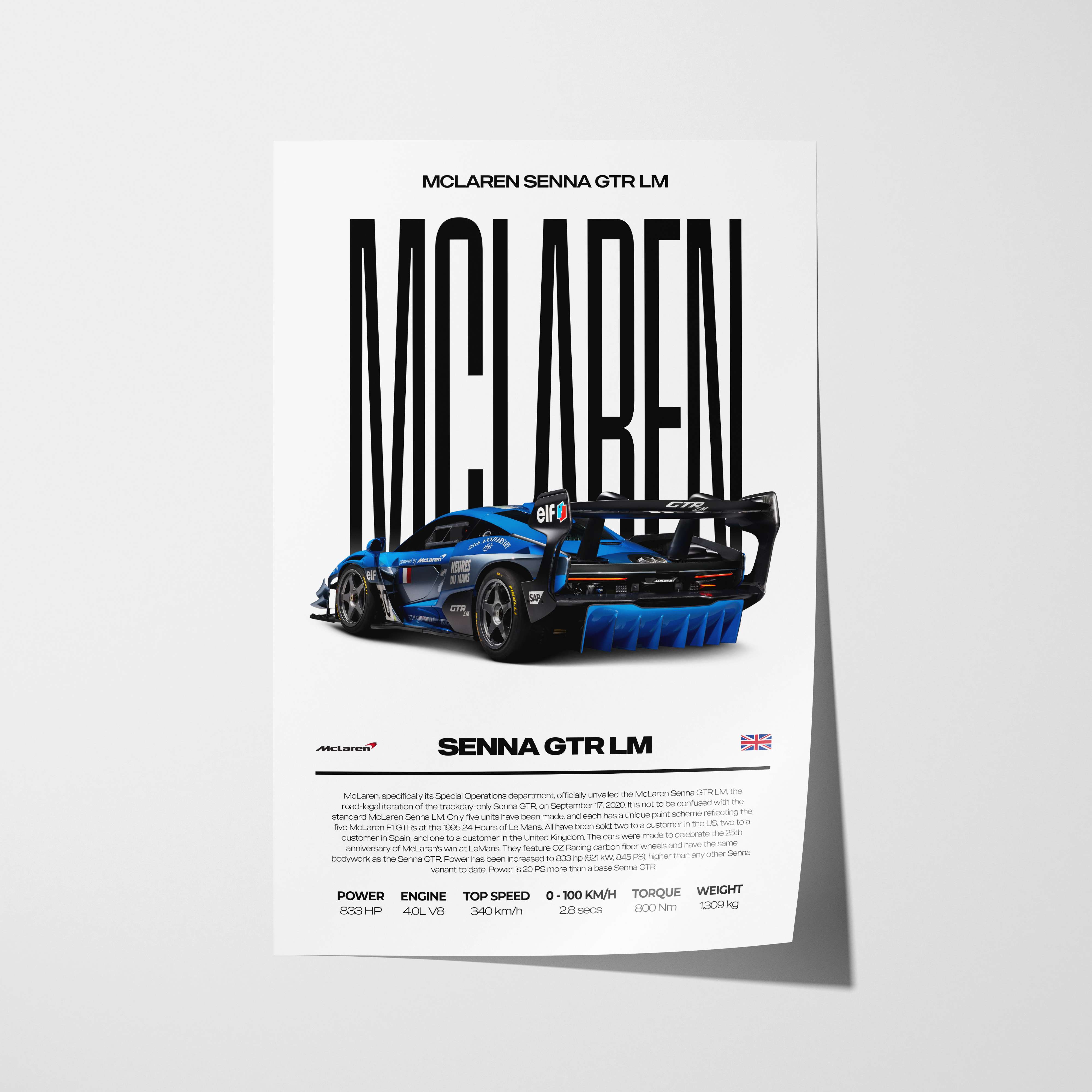 McLaren Senna GTR LM Poster