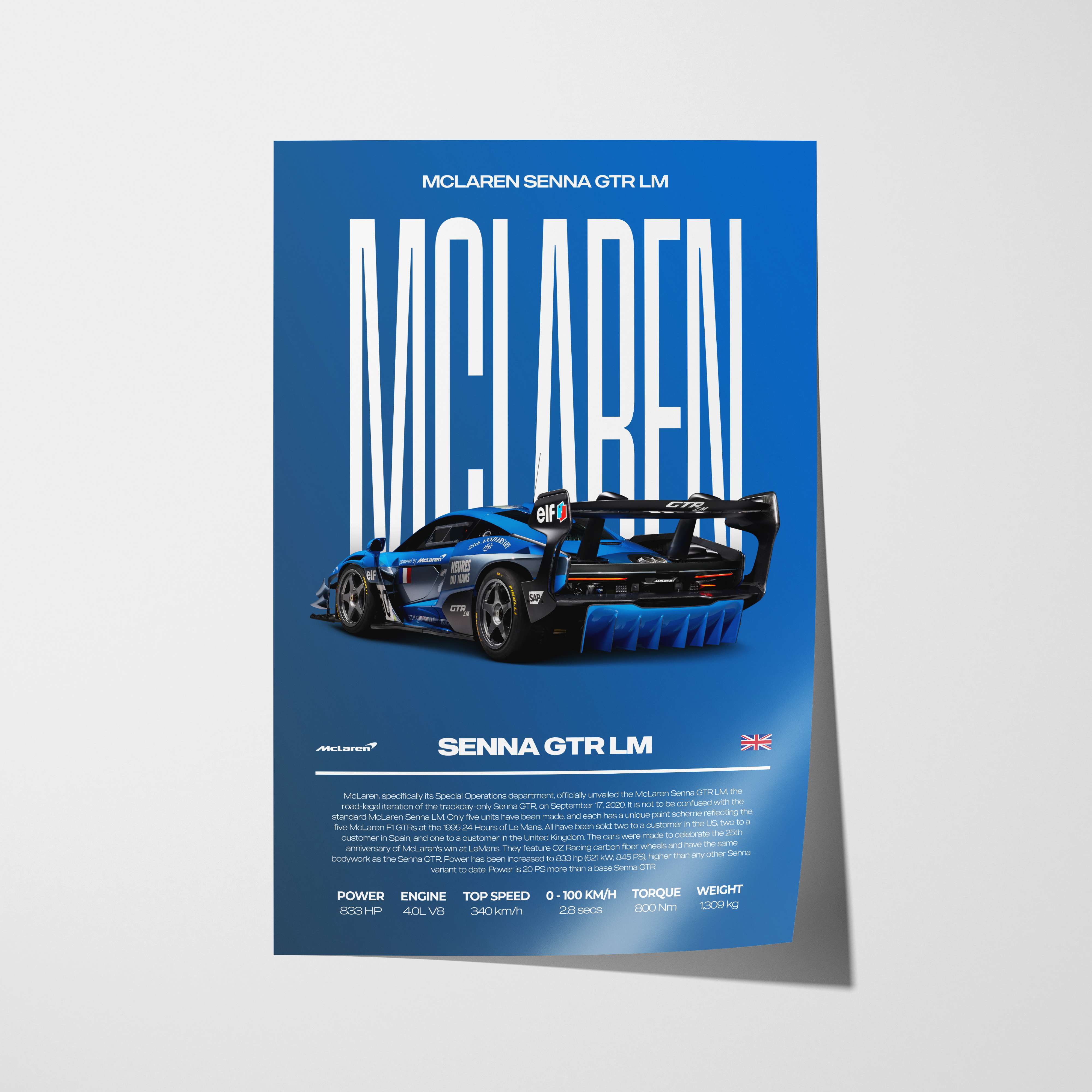 McLaren Senna GTR LM Poster