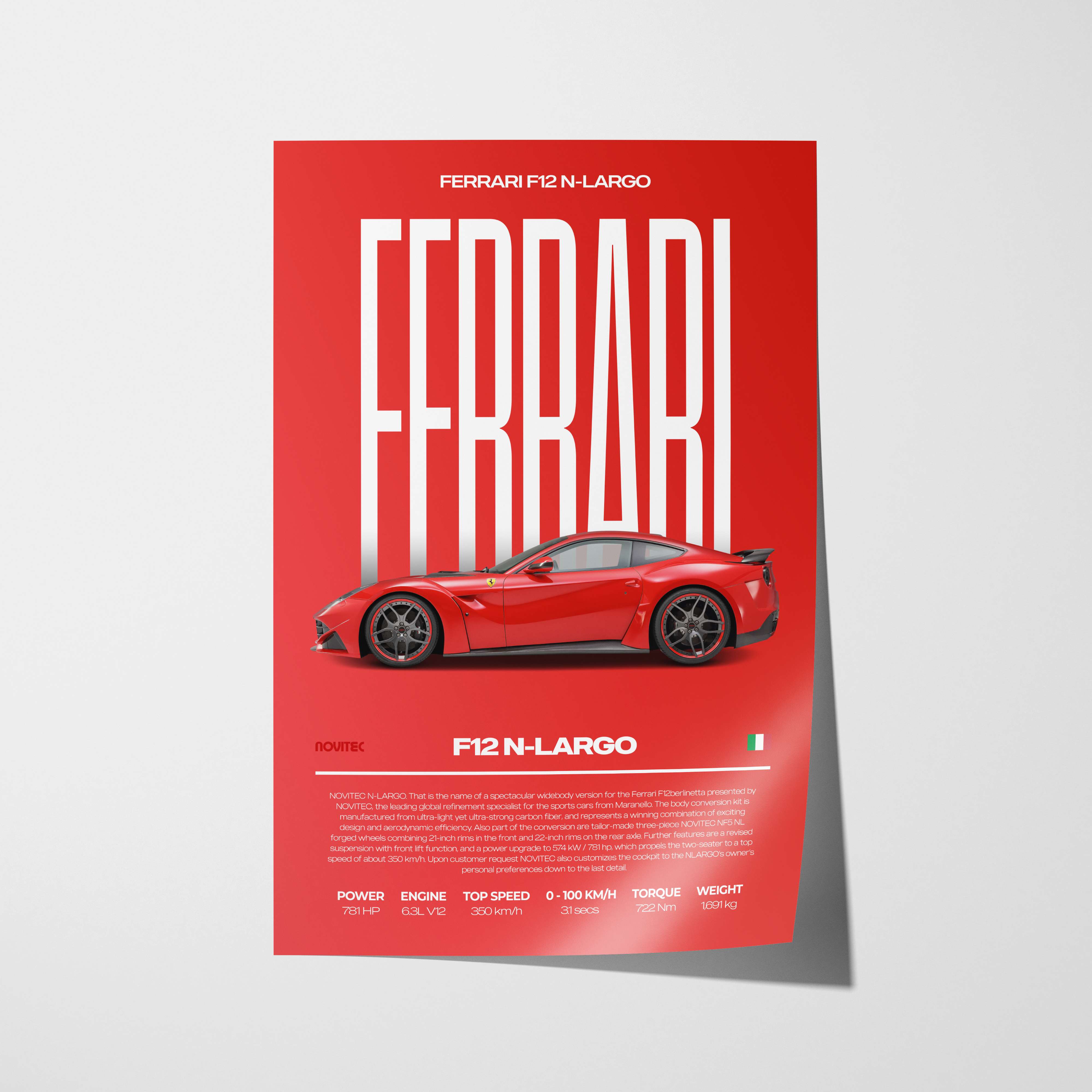 Ferrari Novitec F12 N-Largo Poster