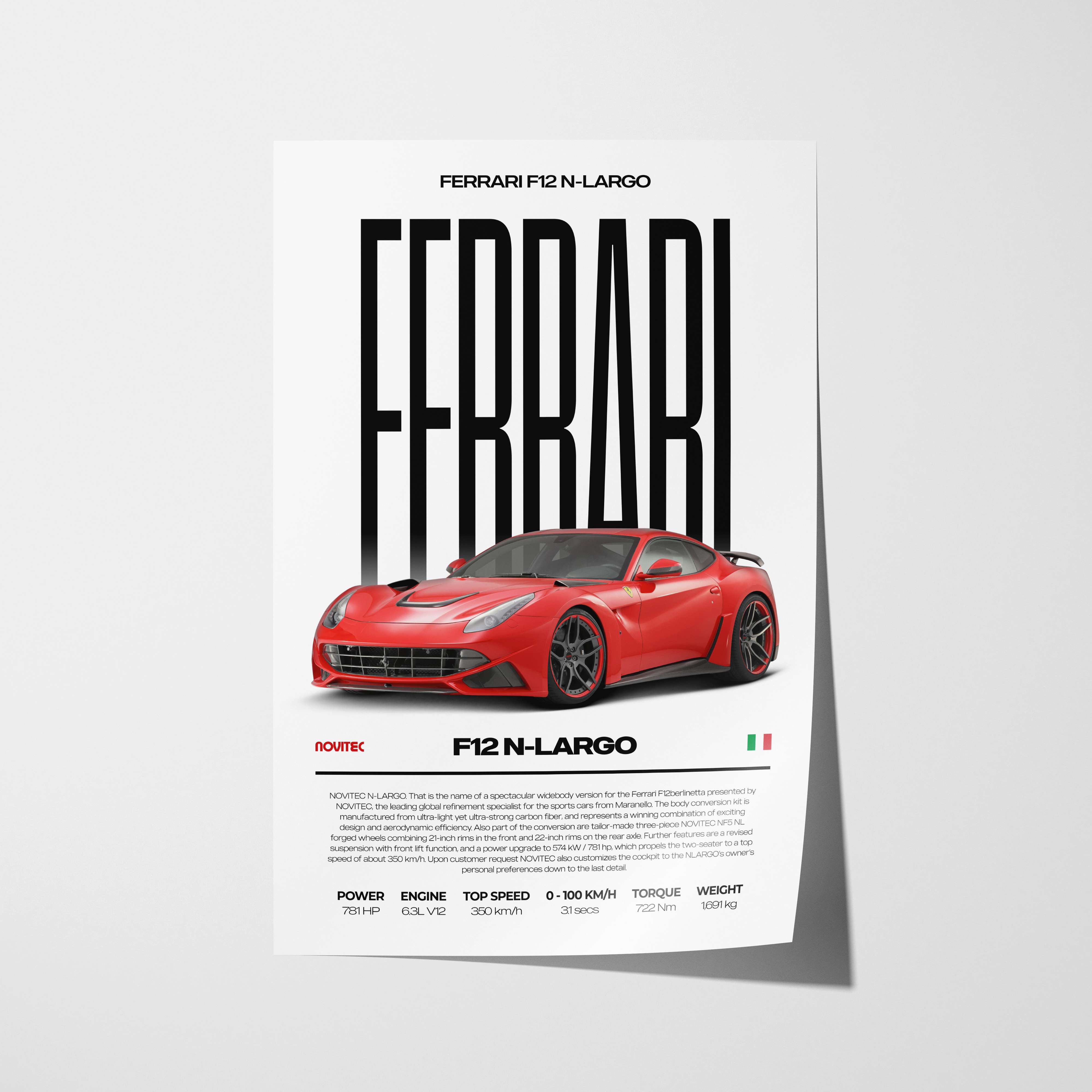 Ferrari Novitec F12 N-Largo Poster