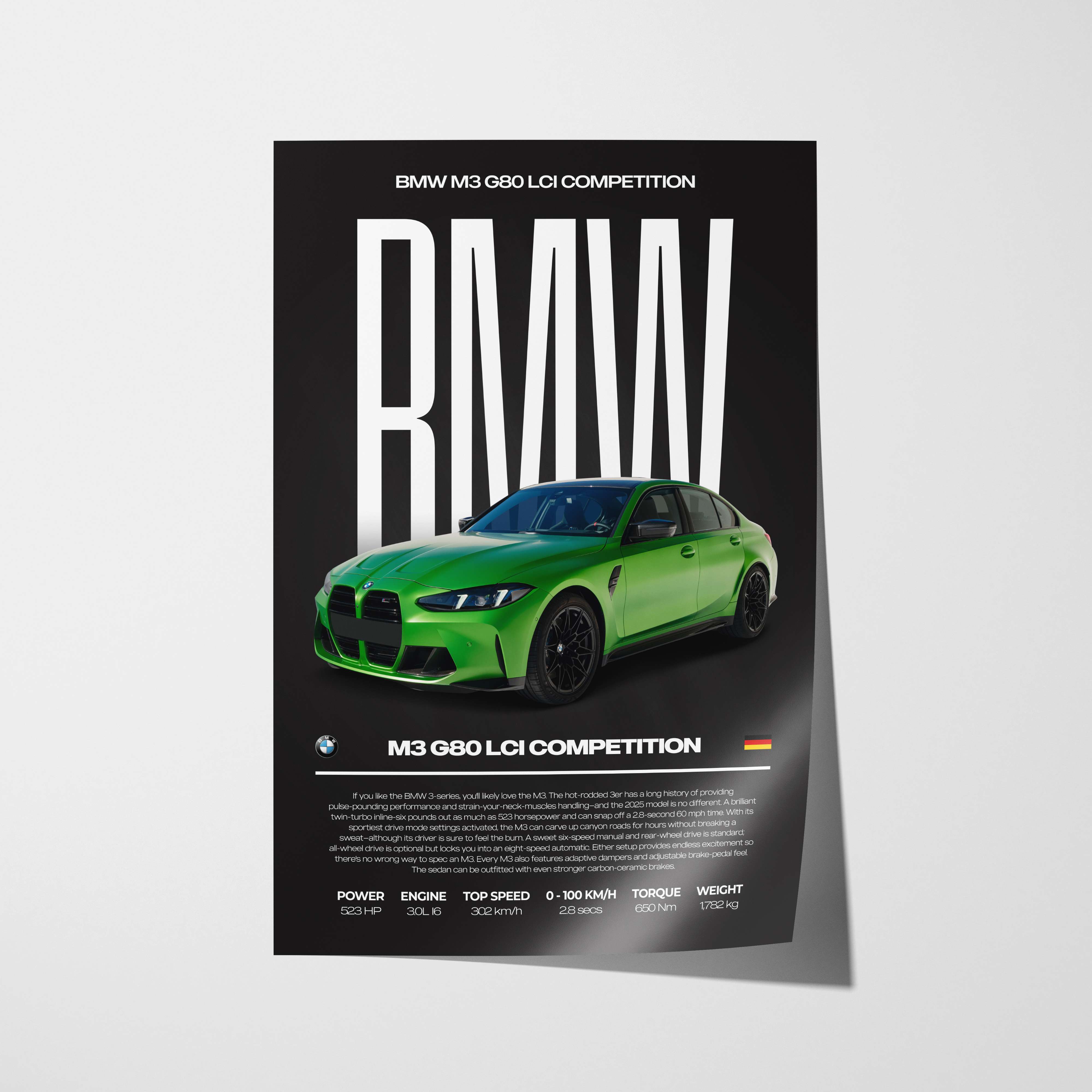 BMW M3 G80 LCI Competition Poster