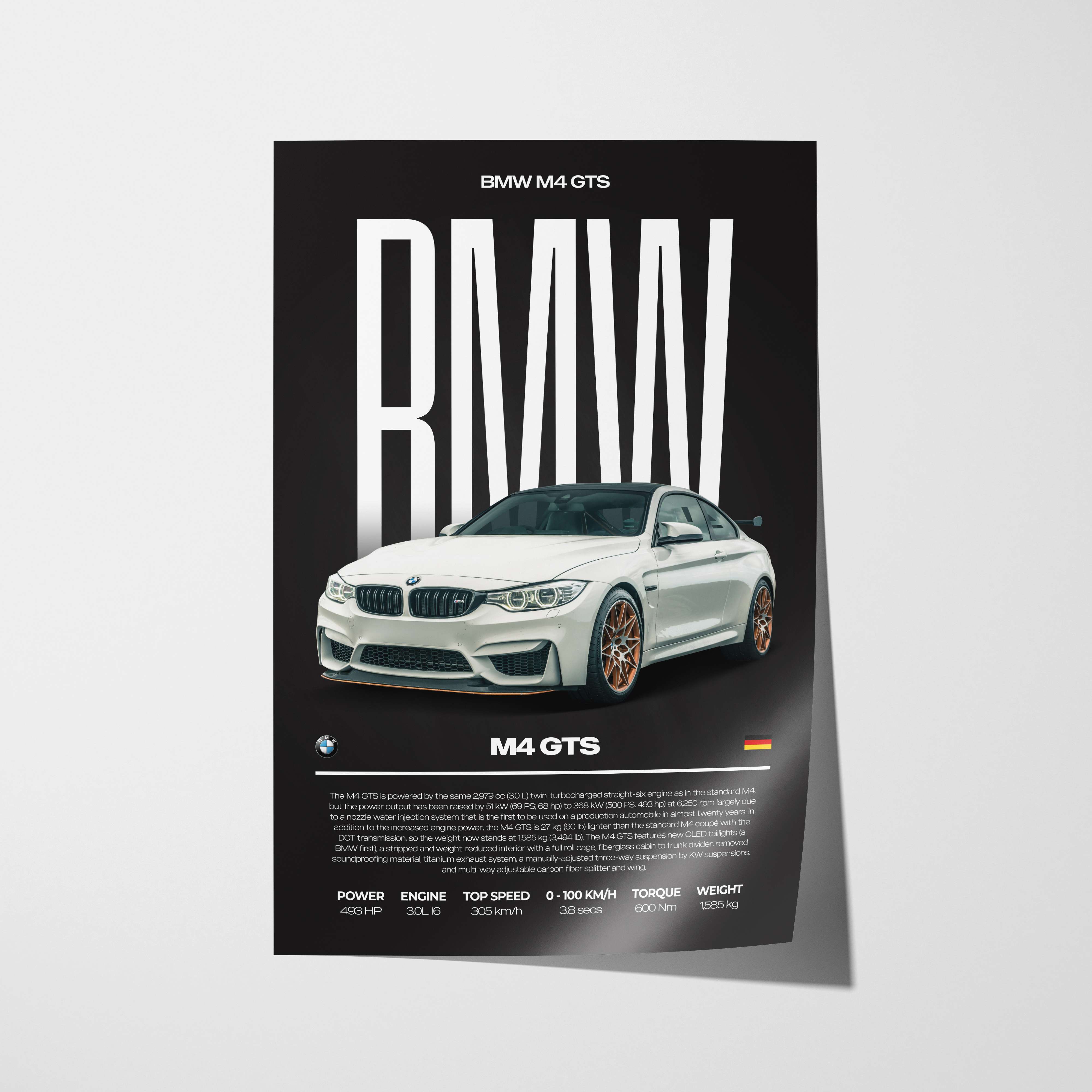 BMW M4 GTS Poster