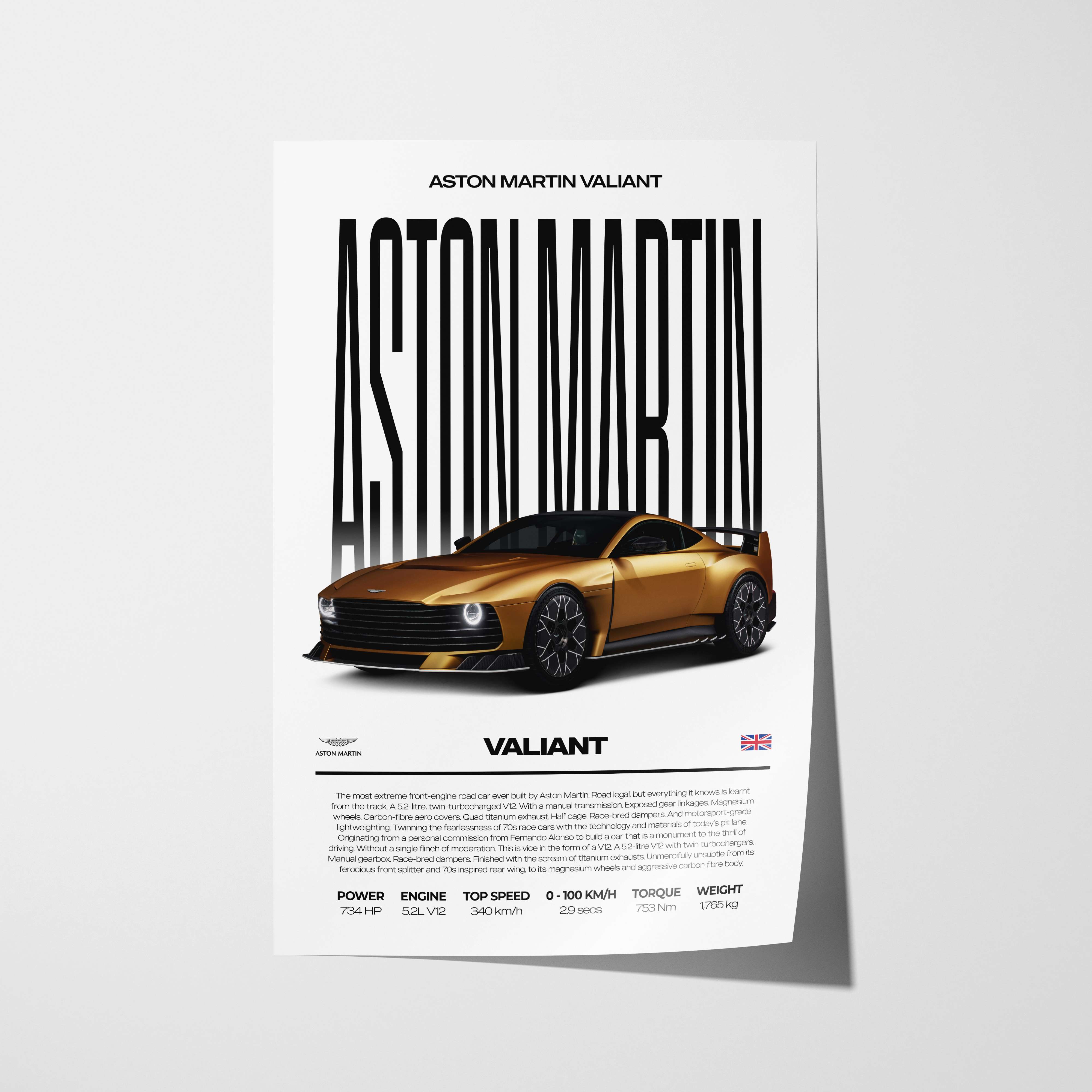 Aston Martin Valiant Poster