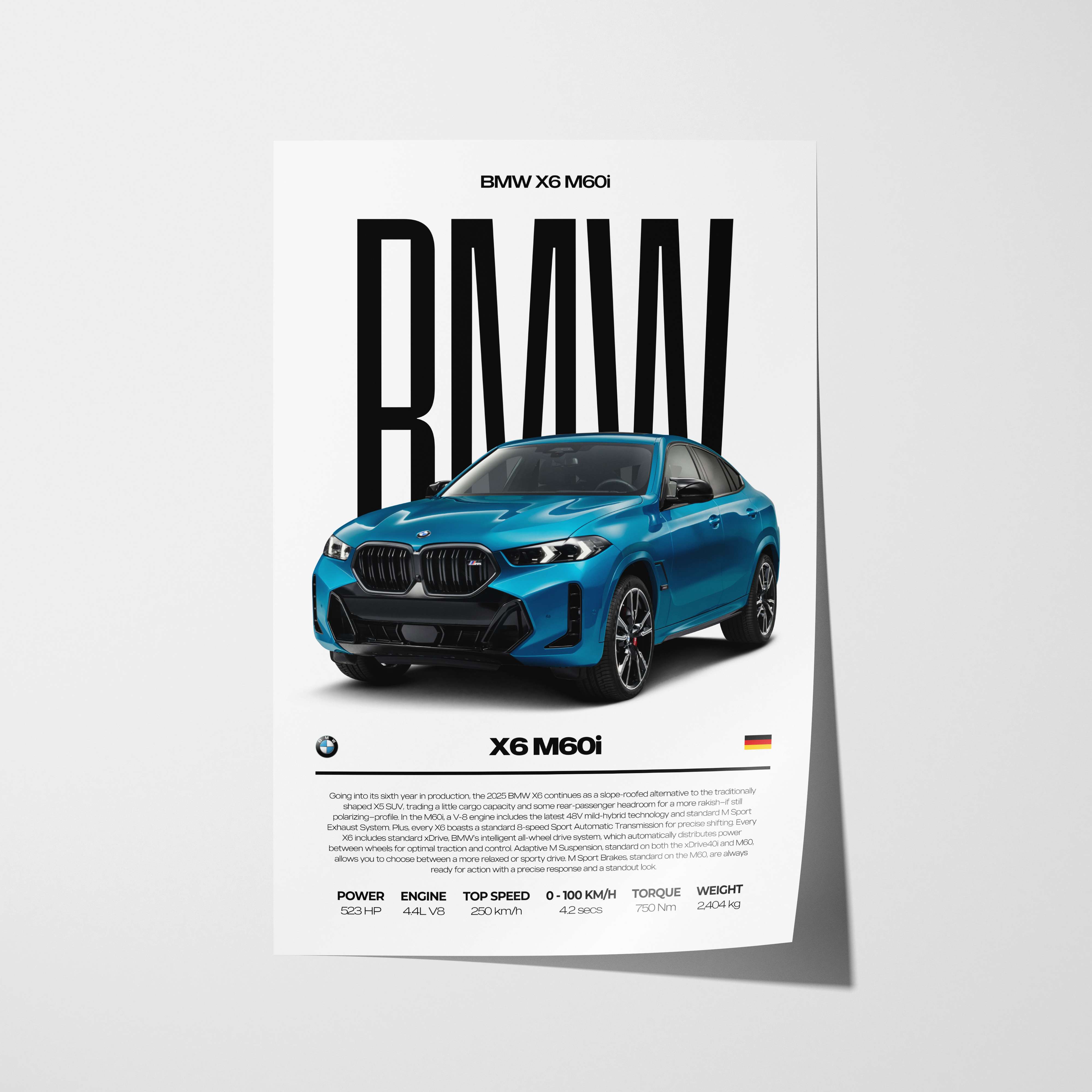 BMW X6 M60i Poster