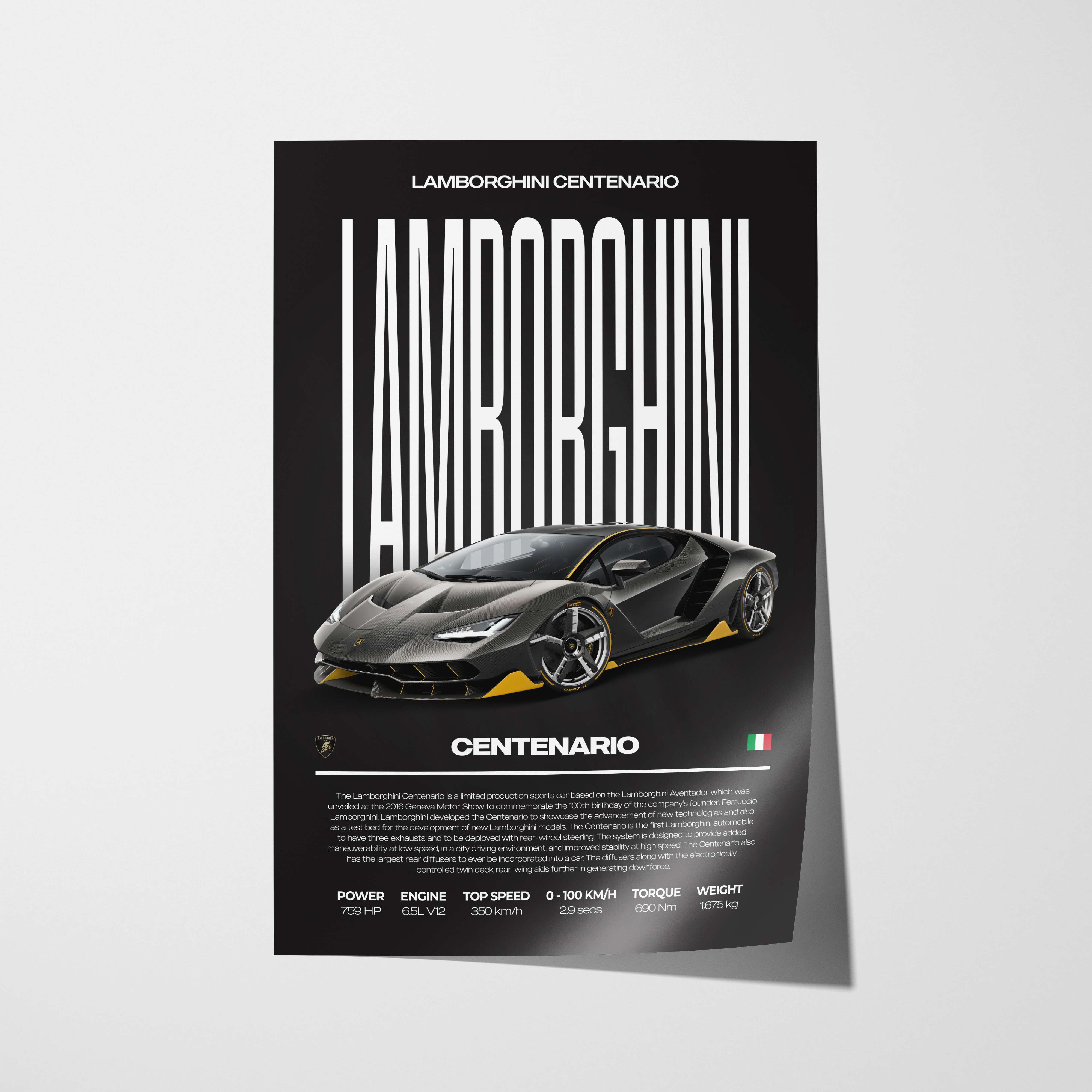 Lamborghini Centenario Poster