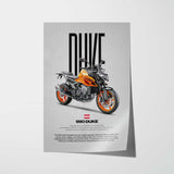 990 Duke Motorcycle Poster