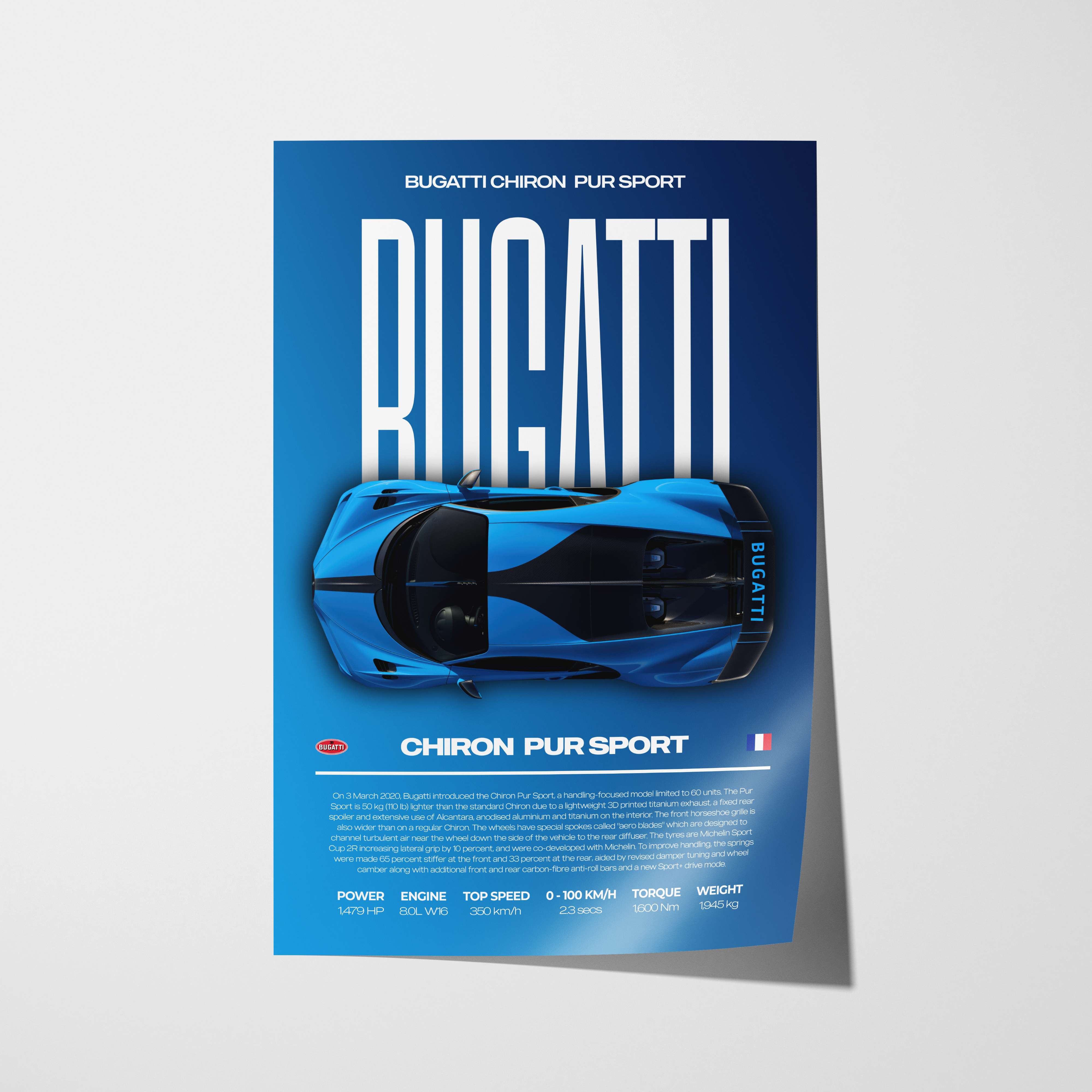 Bugatti Chiron Pur Sport Poster