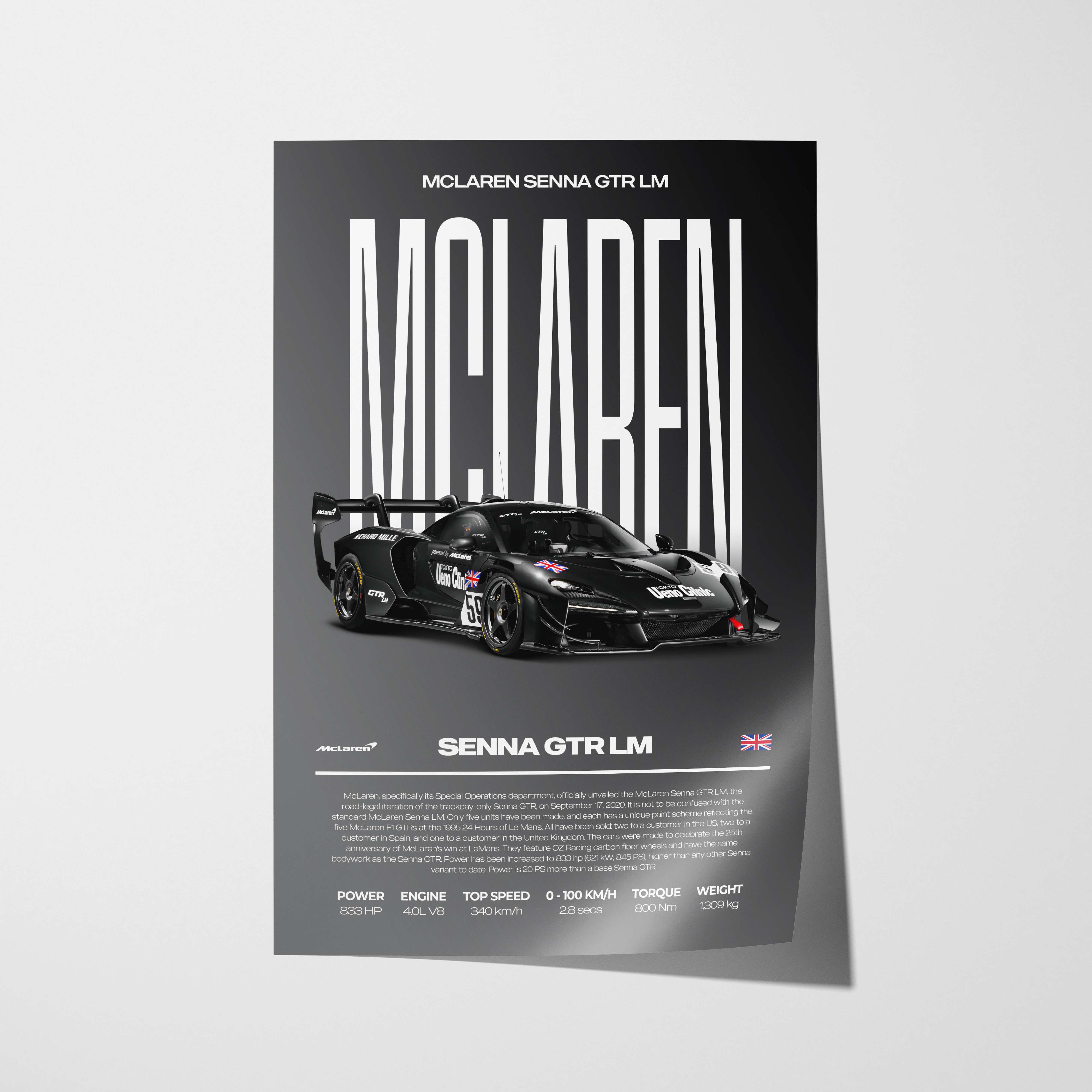 McLaren Senna GTR LM Poster