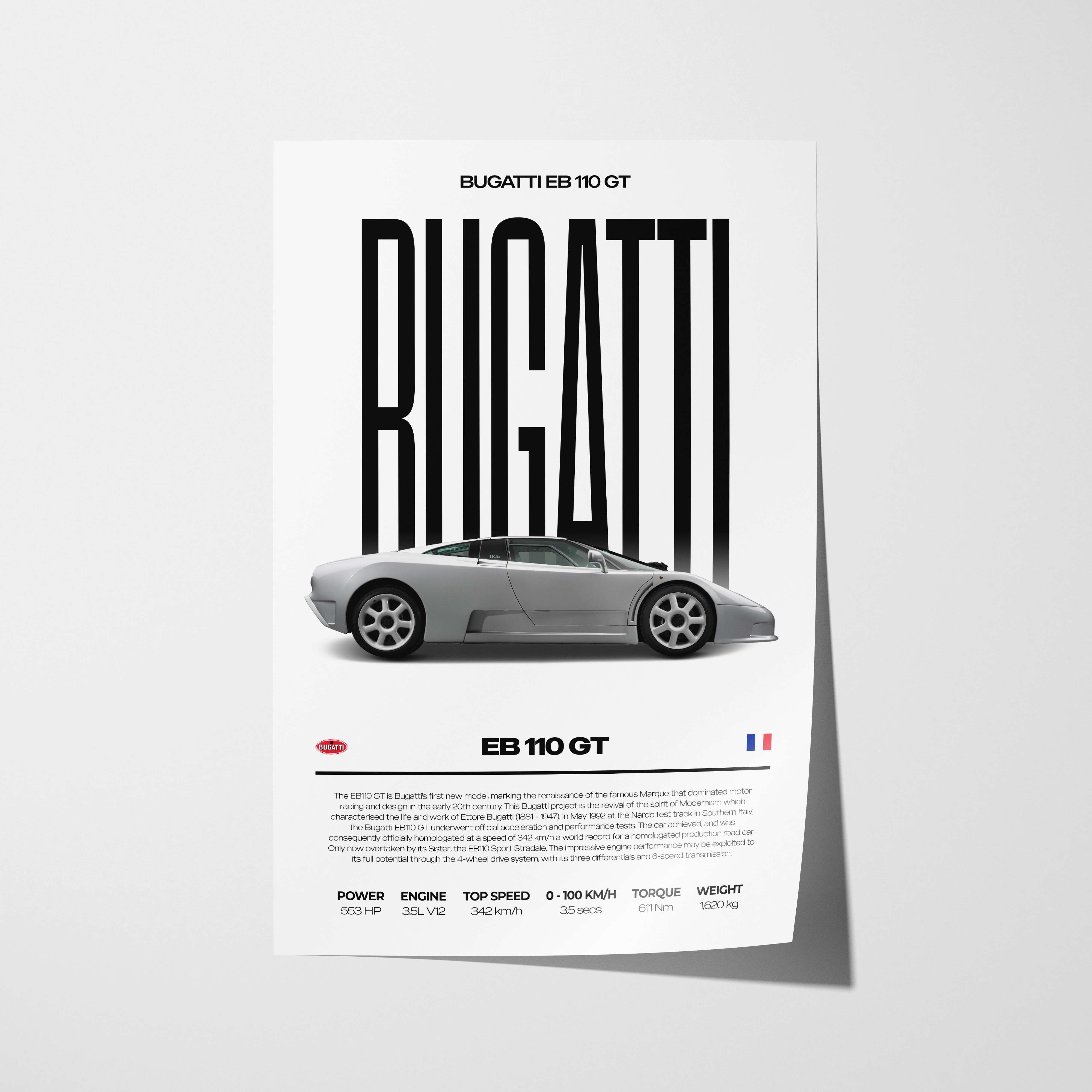 Bugatti EB 110 GT Poster