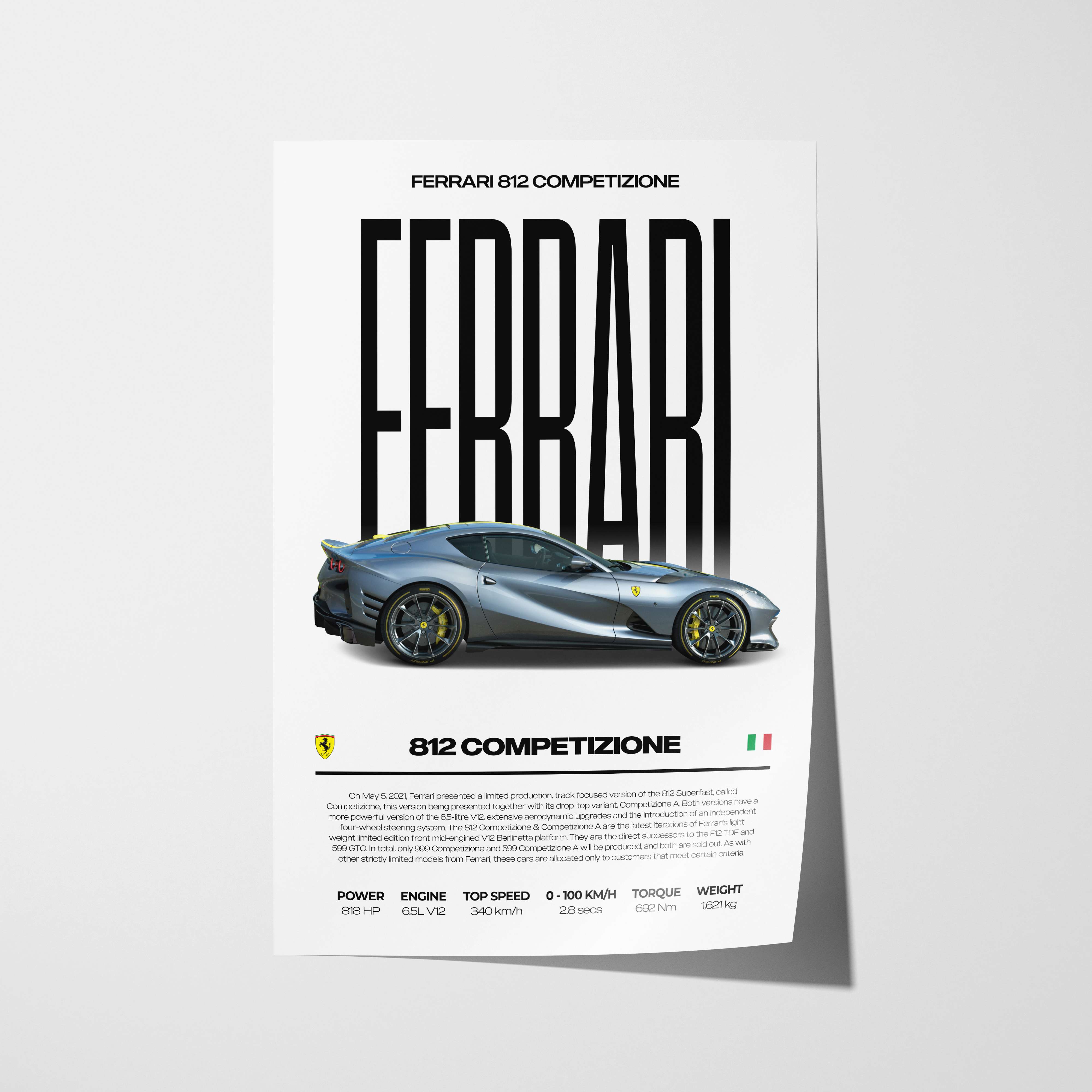 Ferrari 812 Competizione Poster