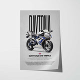 2006-2009 Daytona 675 Triple Motorcycle Poster