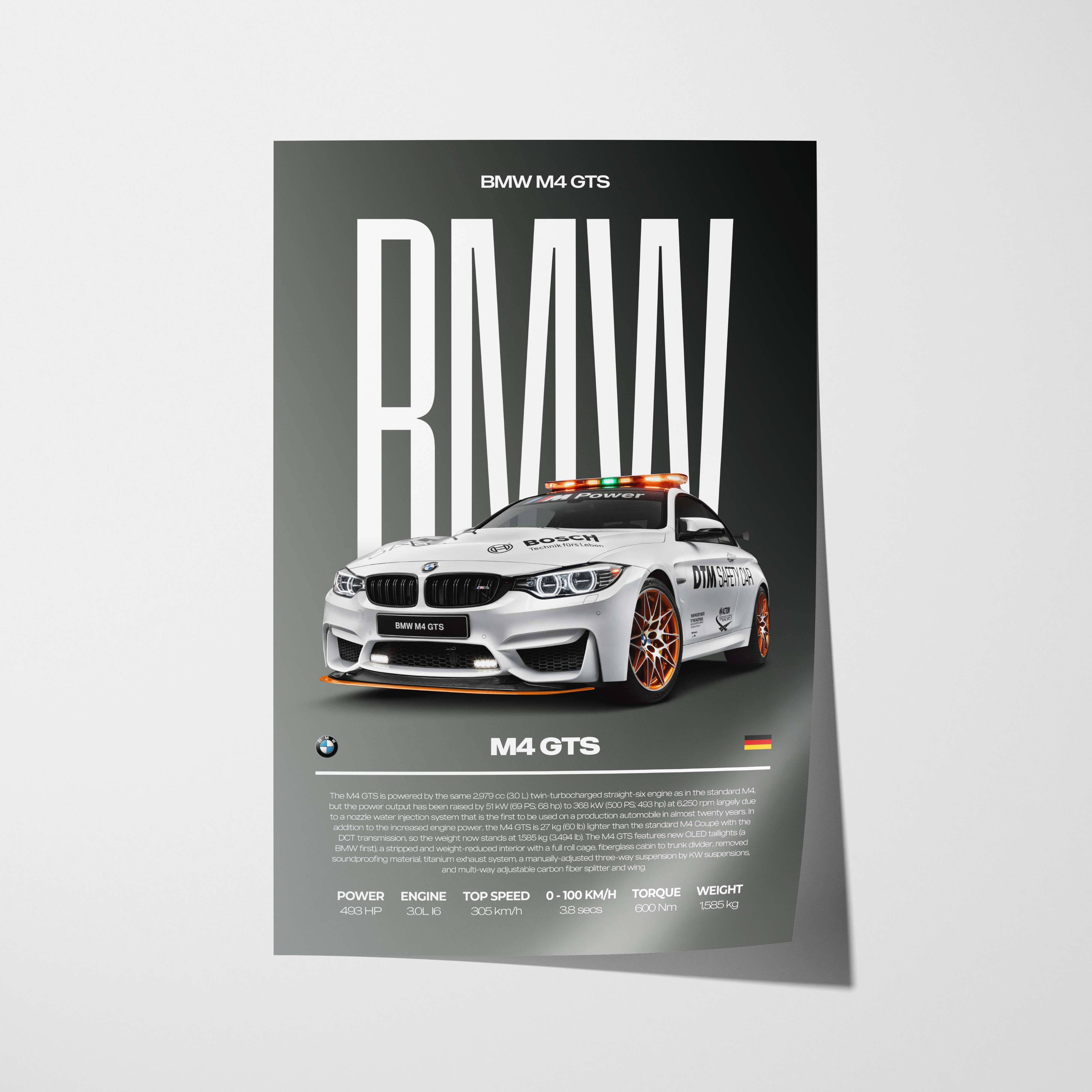 BMW M4 GTS Poster