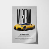 W16 Mistral Car Poster