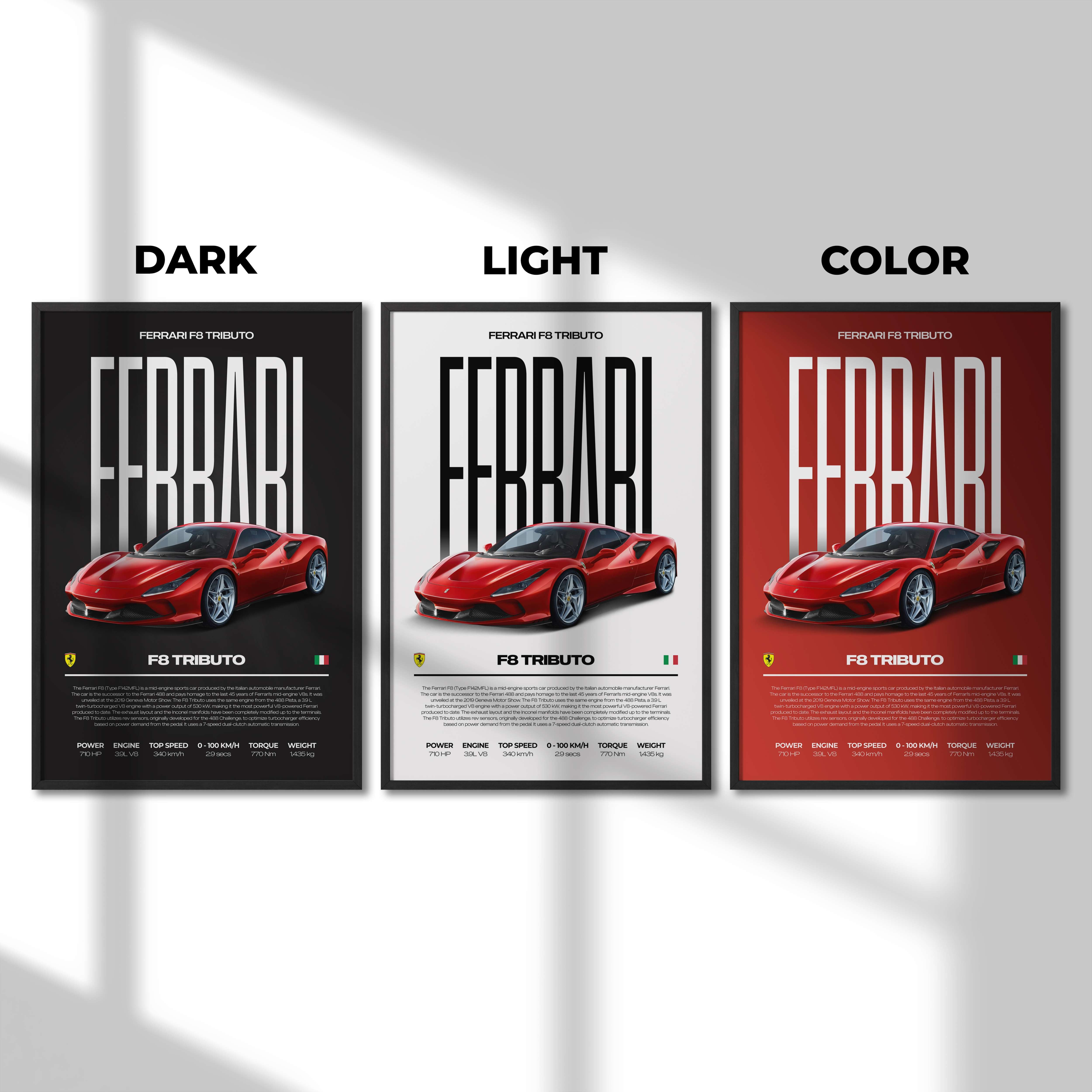 Ferrari F8 Tributo Poster