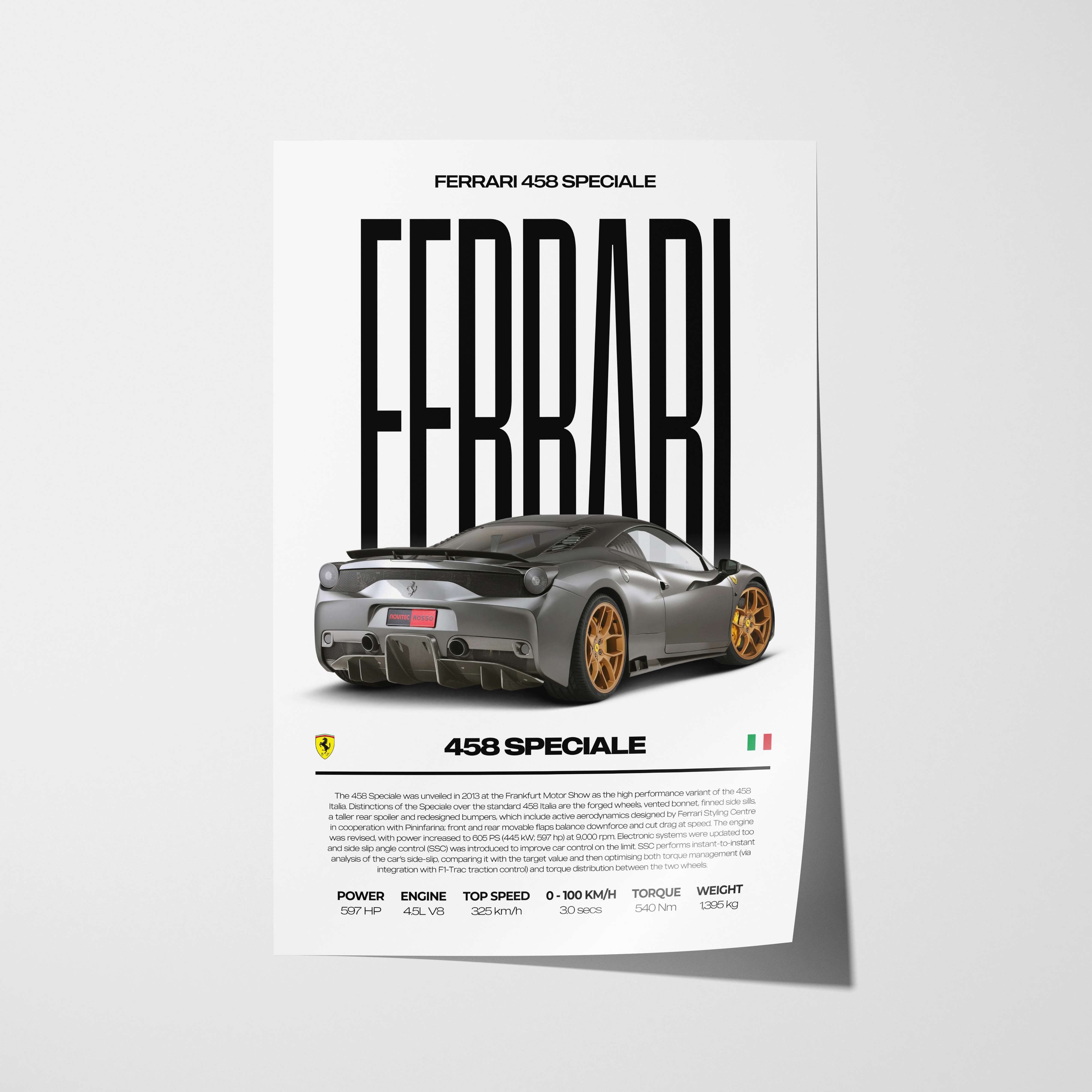 Ferrari 458 Speciale Poster