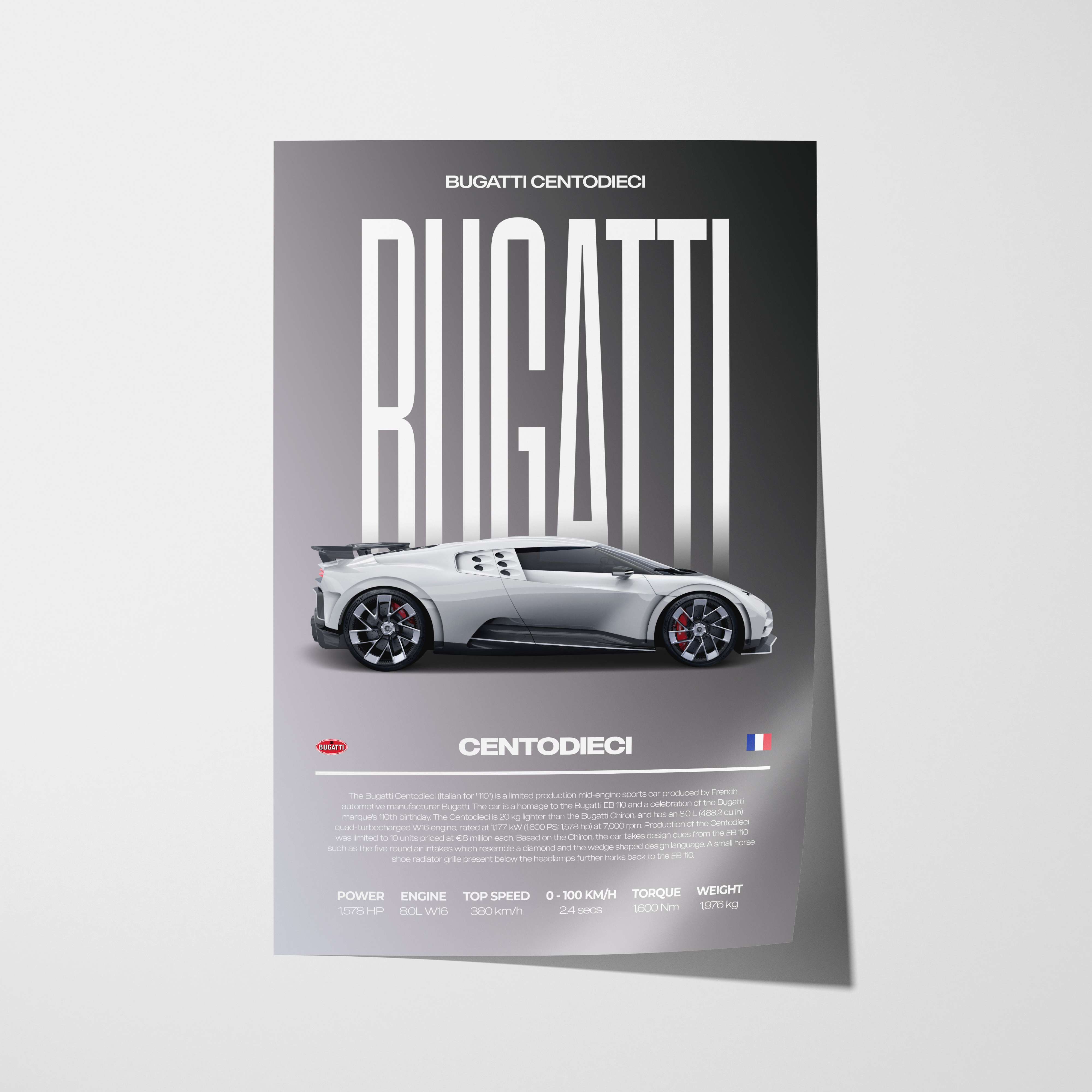 Bugatti Centodieci Poster