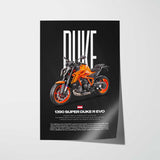 1390 Super Duke R EVO Motorcycle Poster