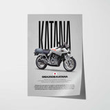 1991 GSX250S Katana Motorcycle Poster
