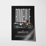 2023 Bonneville T100 Motorcycle Poster
