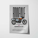 2023 Bonneville T100 Motorcycle Poster