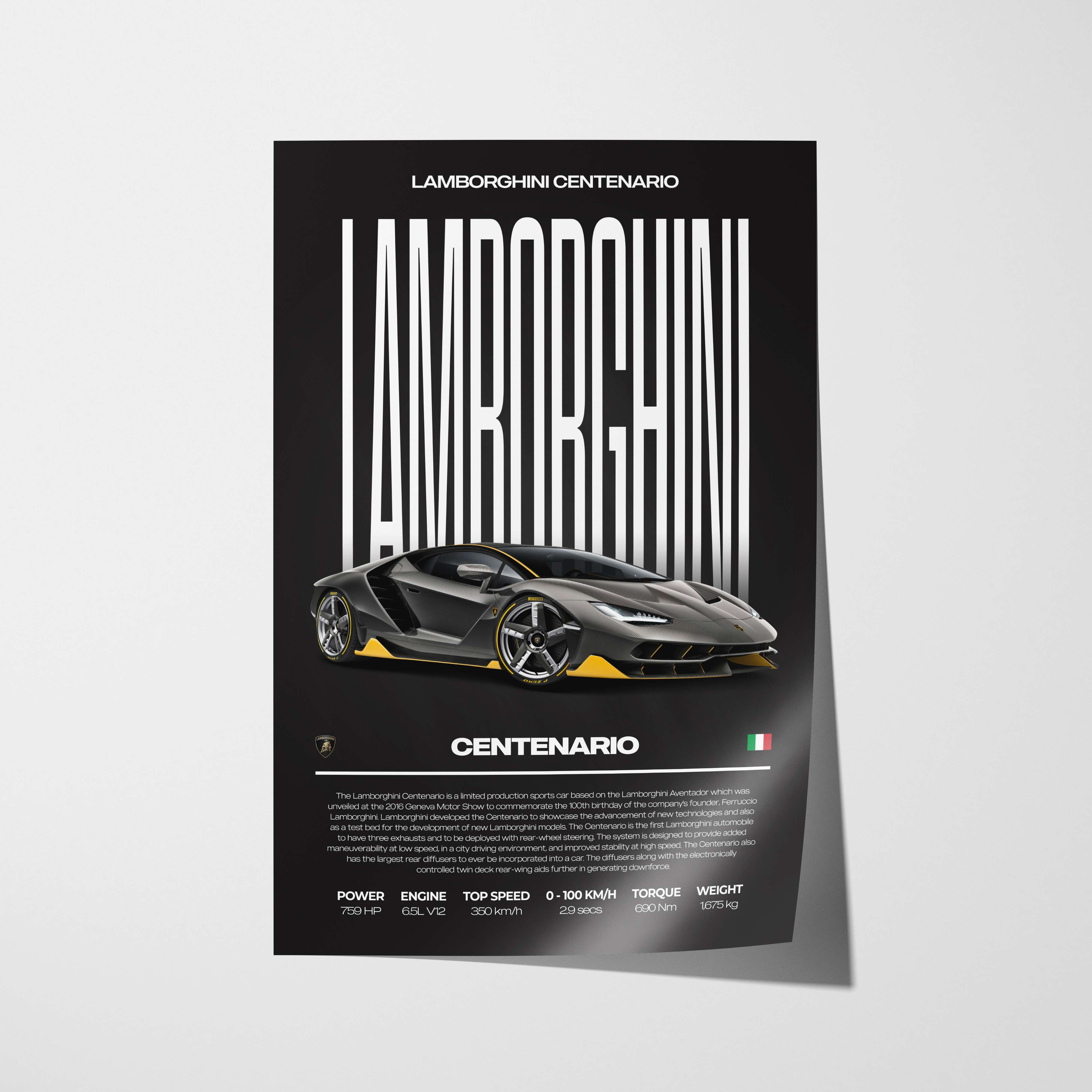 Lamborghini Centenario Poster