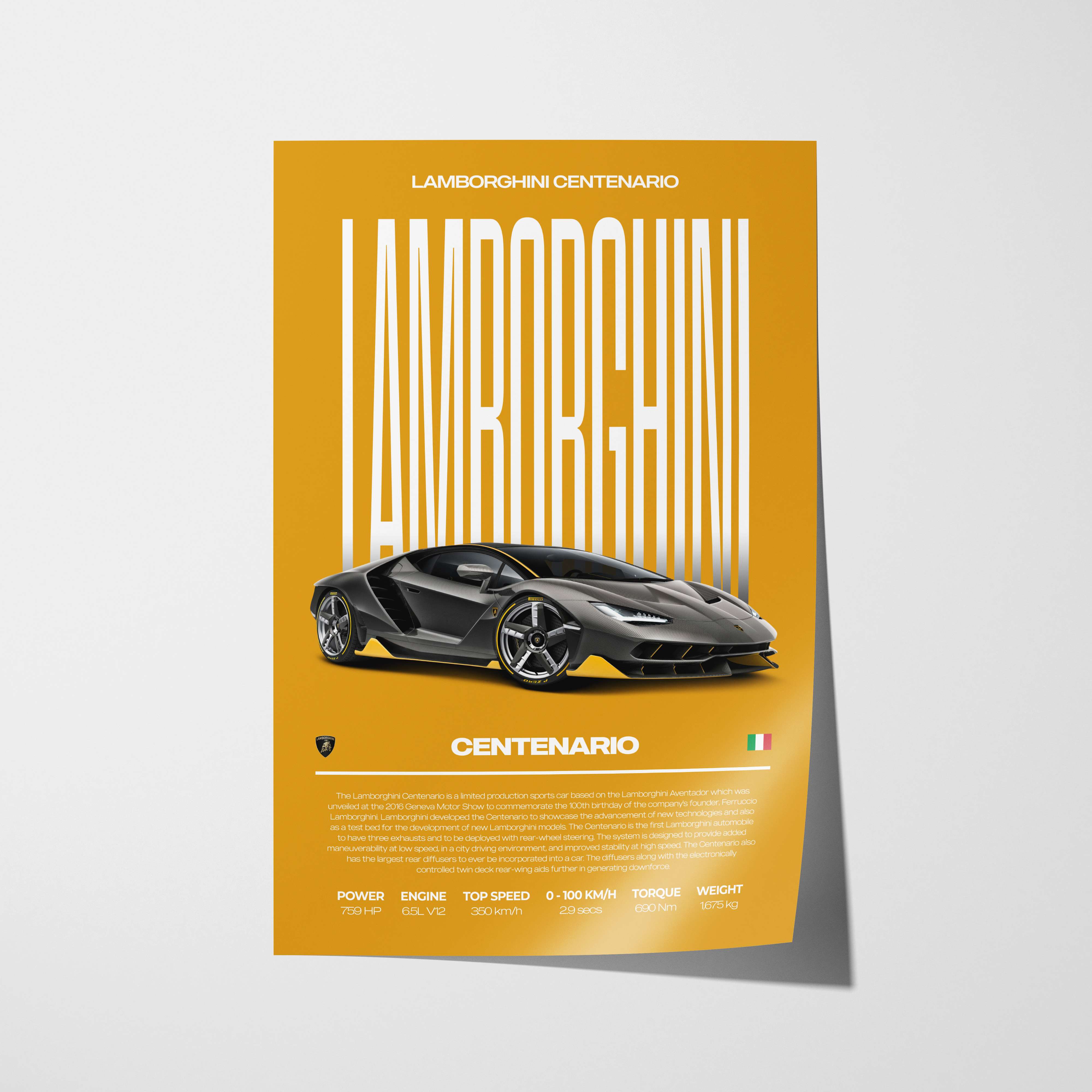 Lamborghini Centenario Poster