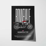 2021 Bonneville T100 Motorcycle Poster