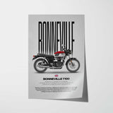 2021 Bonneville T100 Motorcycle Poster