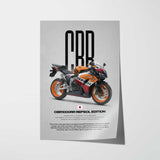 2007 CBR1000RR Fireblade Repsol Replica Motorcycle Poster