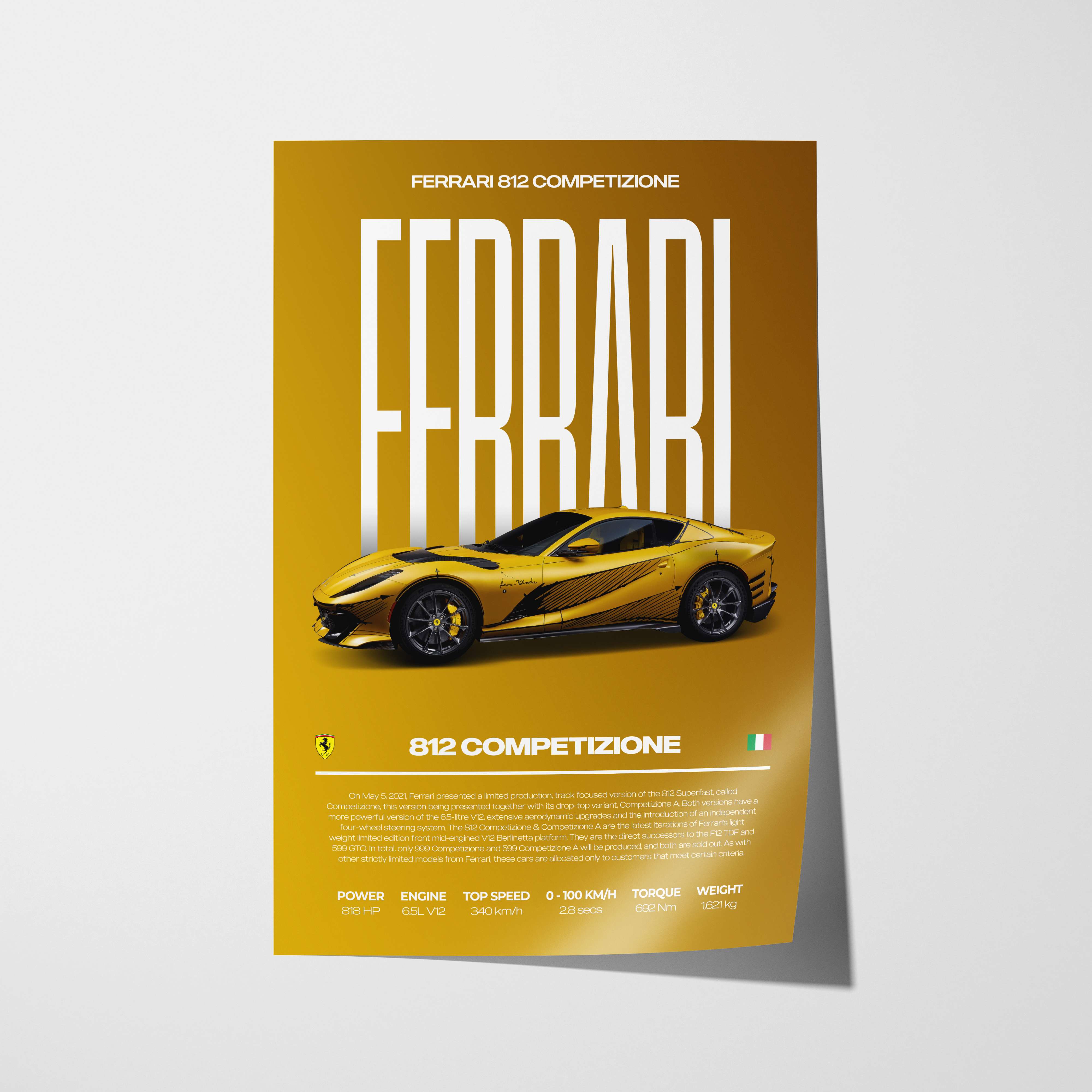 Ferrari 812 Competizione Poster