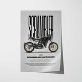 2017-2018 Scrambler Café Racer Motorcycle Poster
