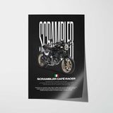 2017-2018 Scrambler Café Racer Motorcycle Poster