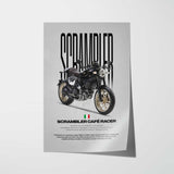 2017-2018 Scrambler Café Racer Motorcycle Poster