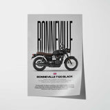 Bonneville T120 Black Motorcycle Poster