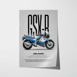 1986 GSX-R1100 Motorcycle Poster