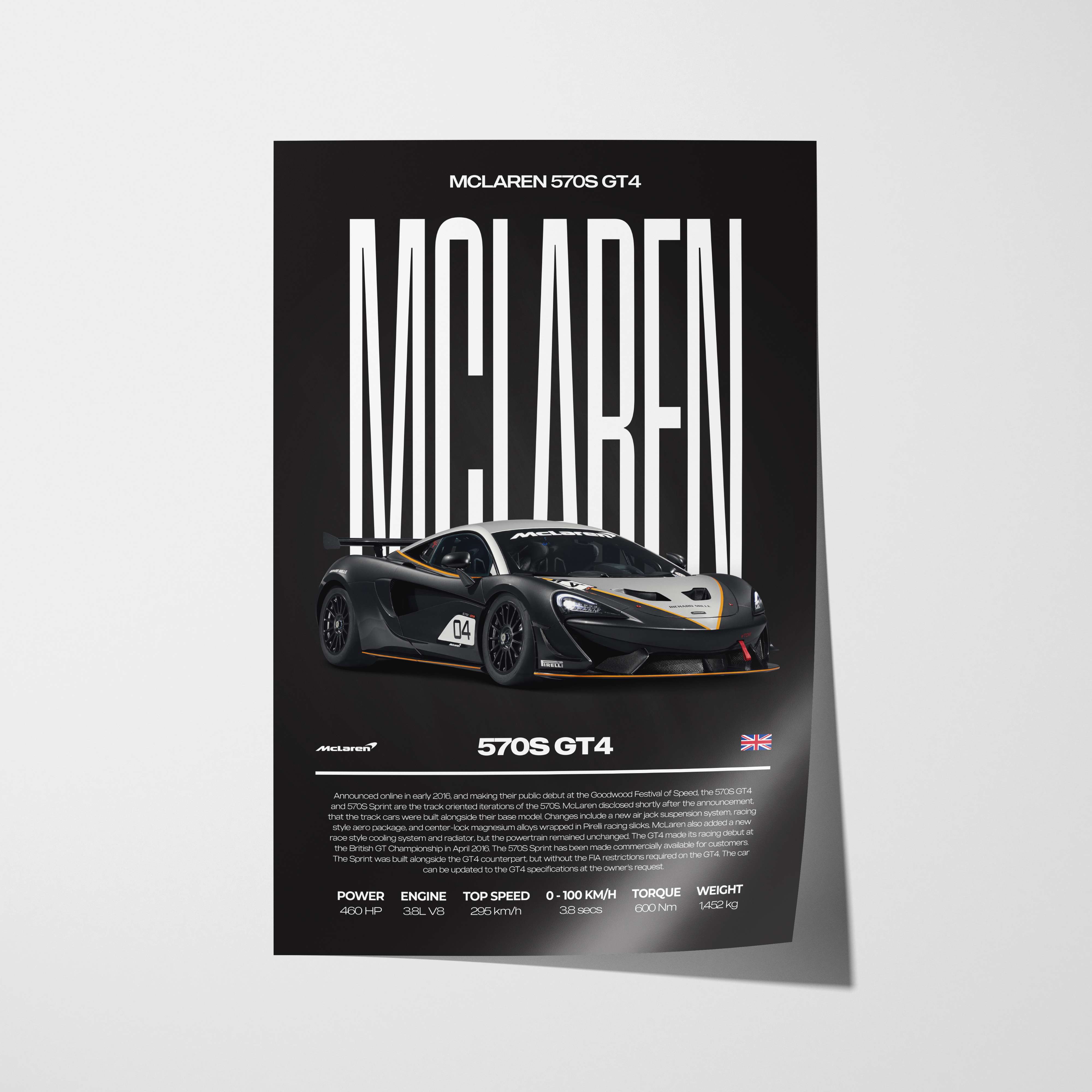 McLaren 570S GT4 Poster