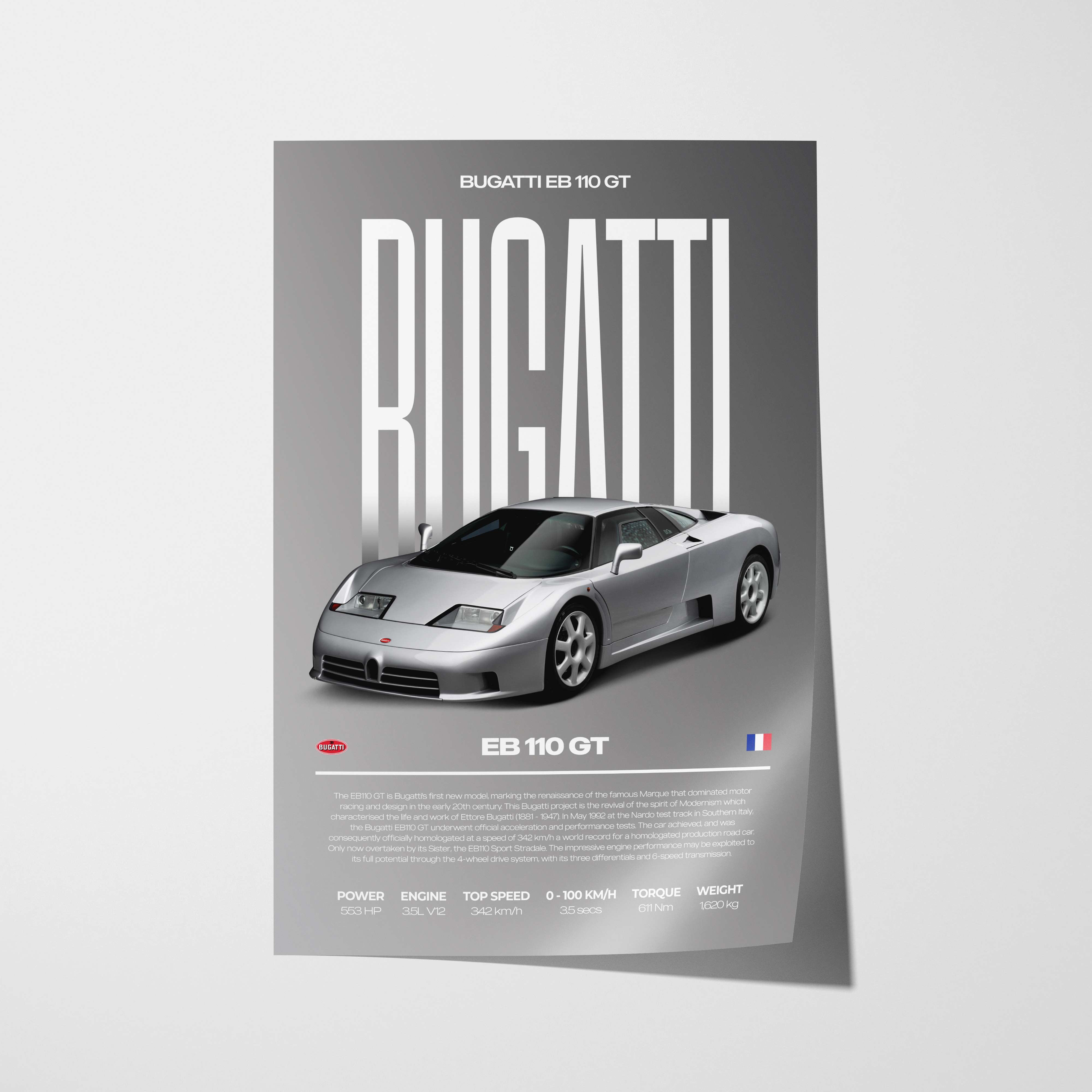 Bugatti EB 110 GT Poster