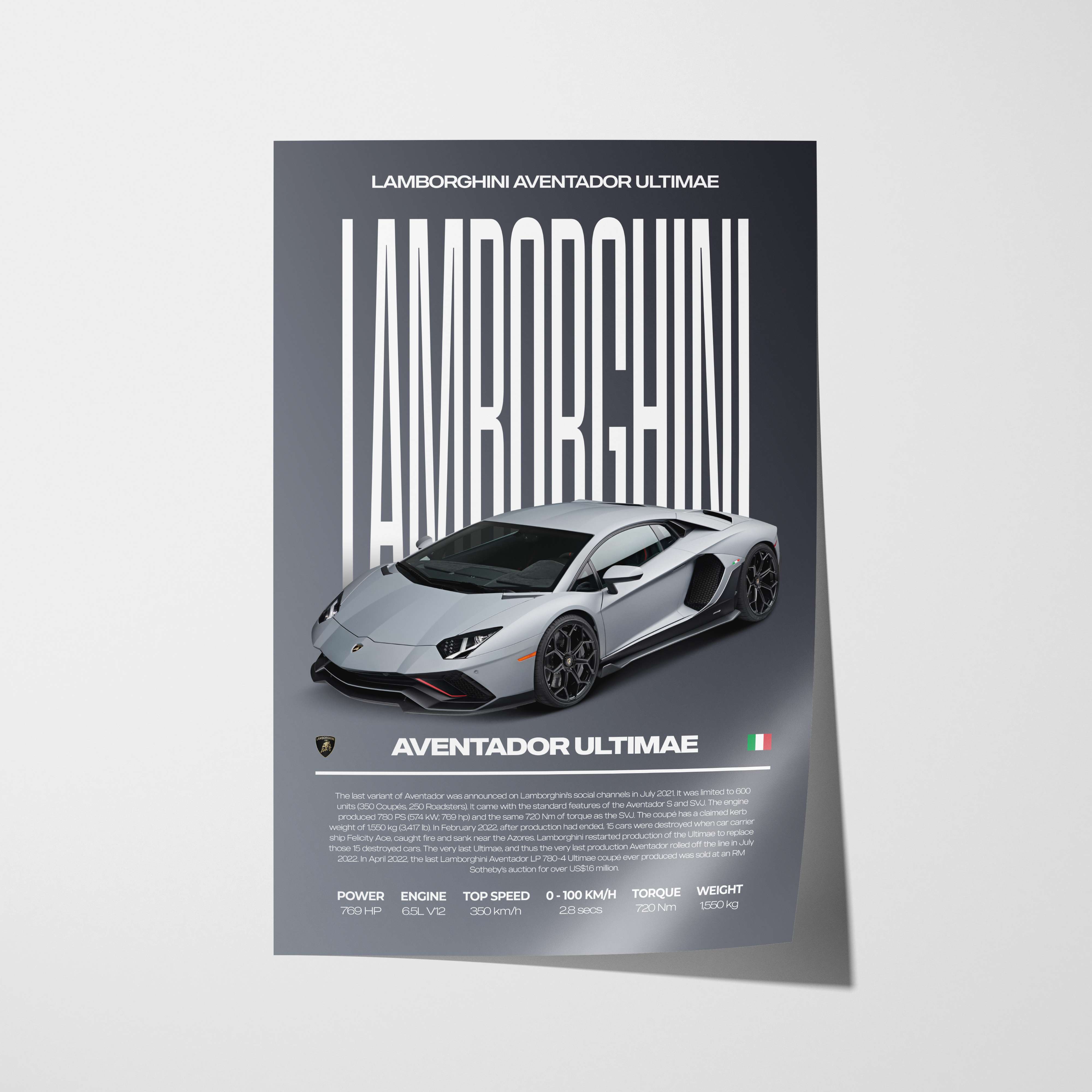 Lamborghini Aventador Ultimae Poster