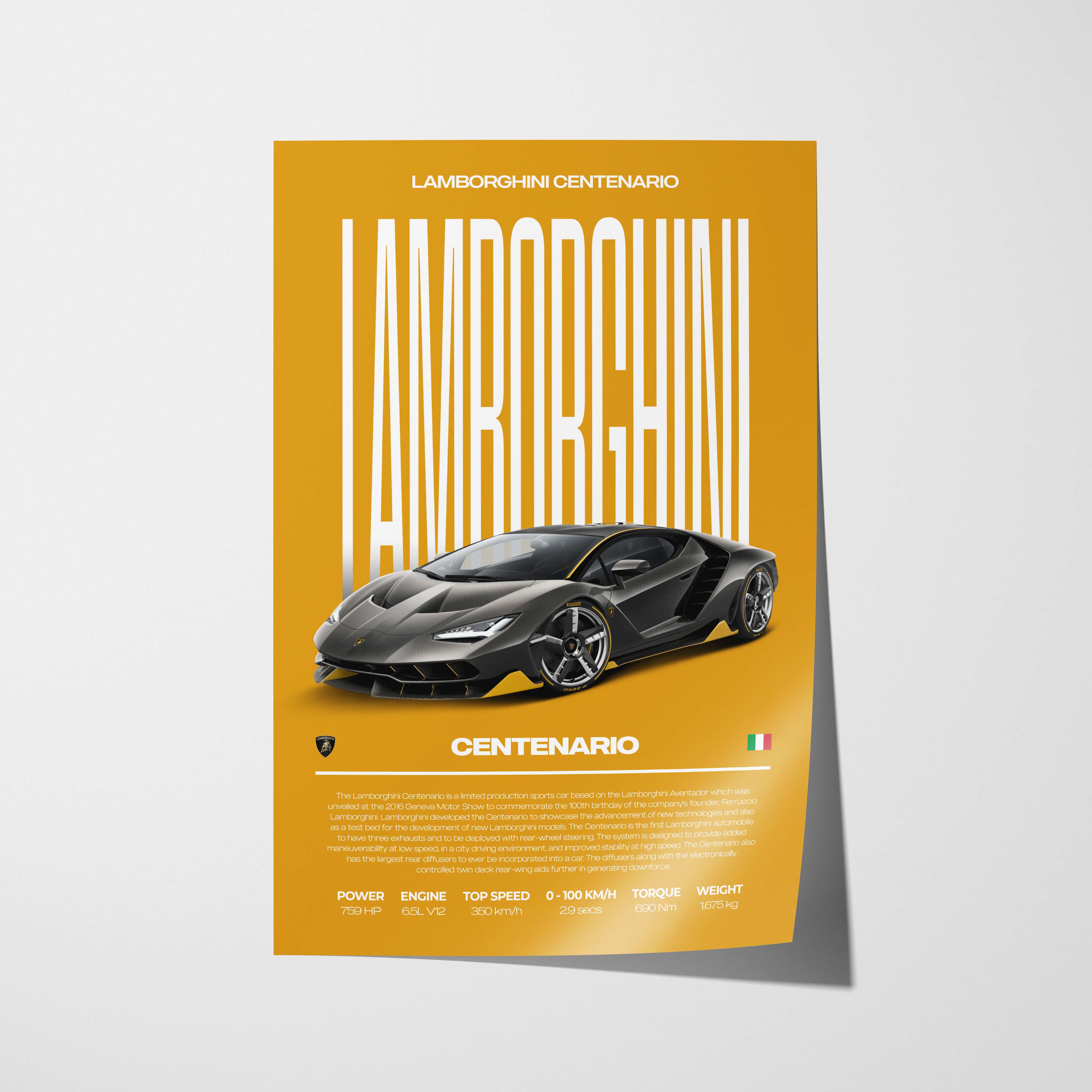 Lamborghini Centenario Poster