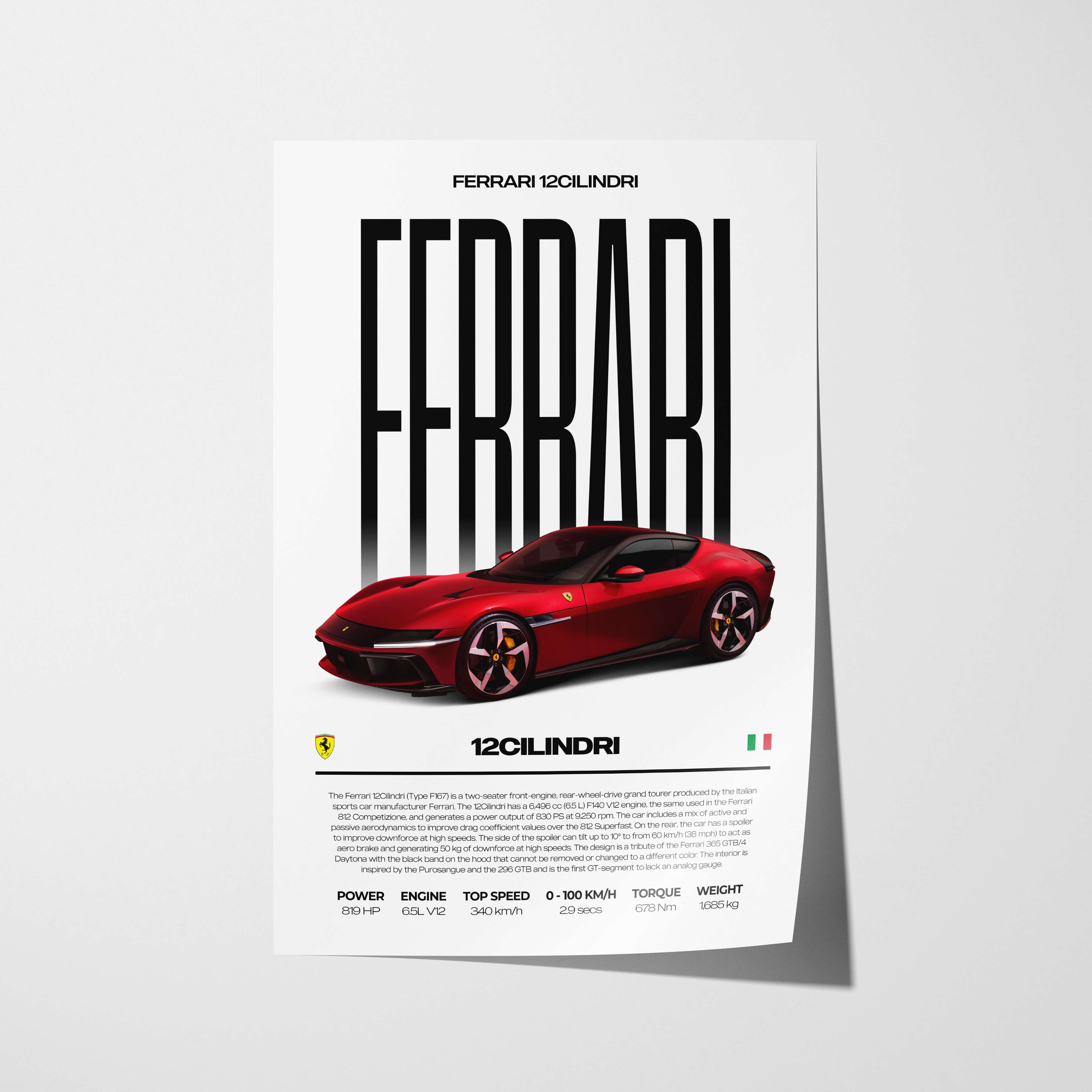 Ferrari 12Cilindri Poster