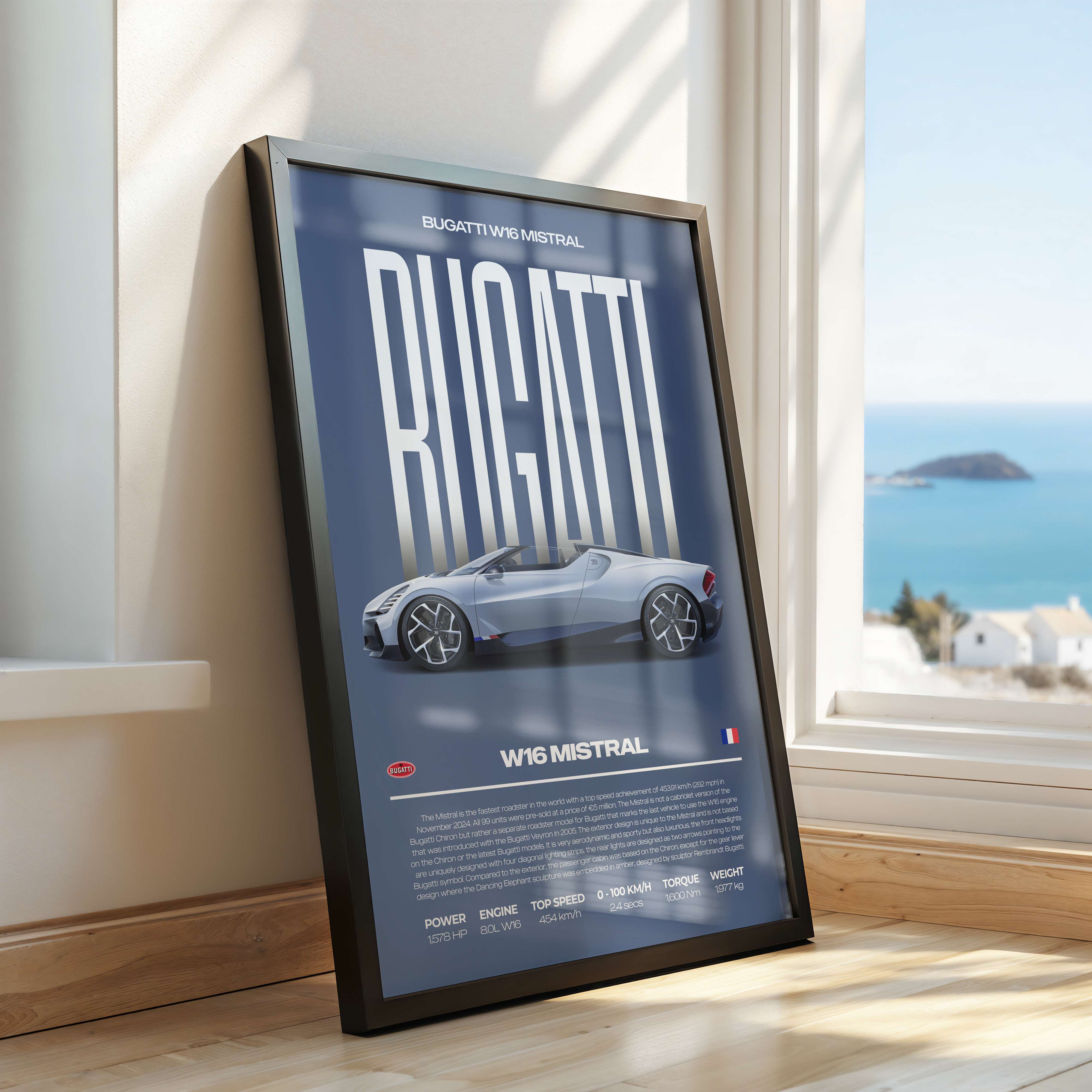 Bugatti W16 Mistral Poster