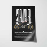 2017 Scrambler Desert Sled Motorcycle Poster